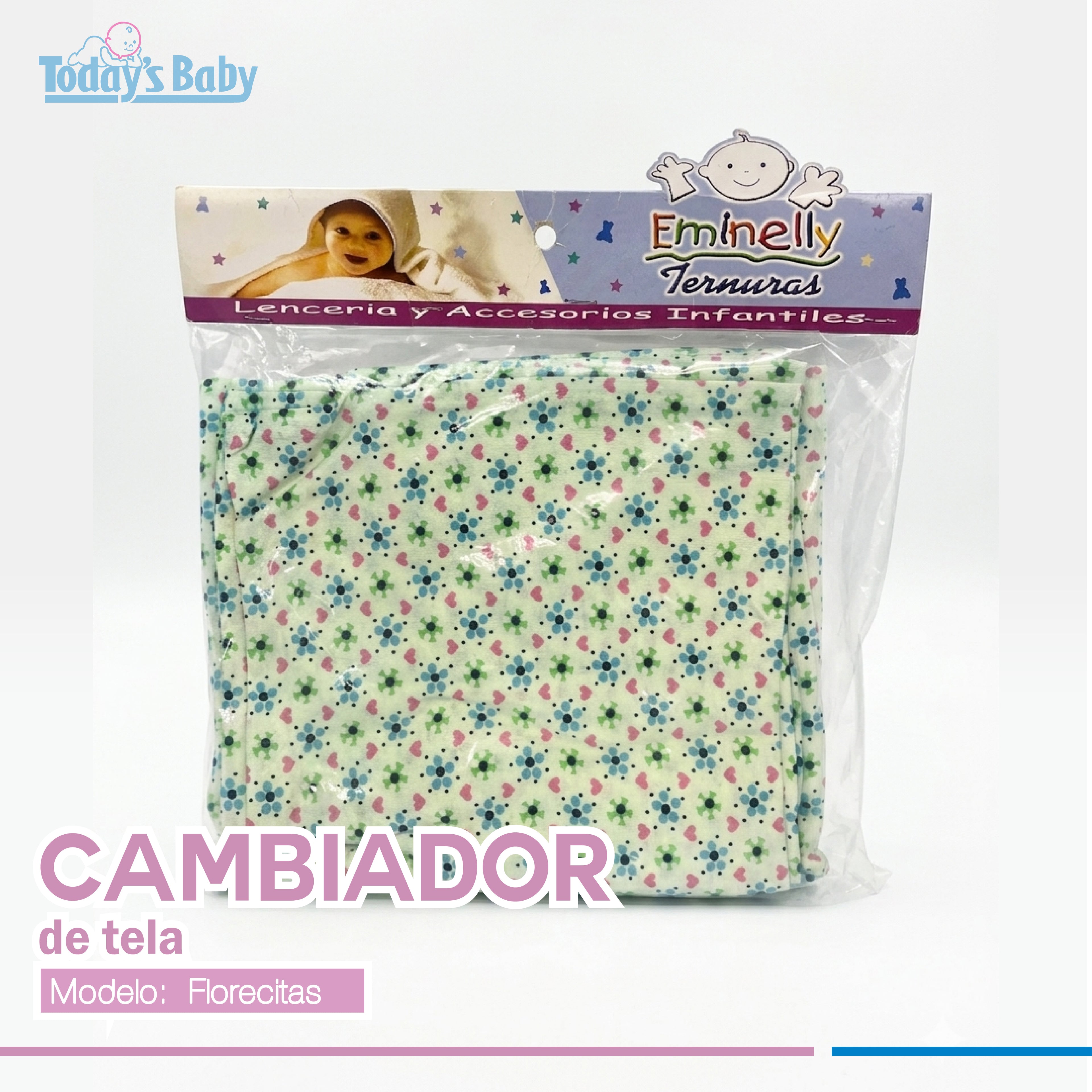 cambiador de tela flores eminelly para bebé