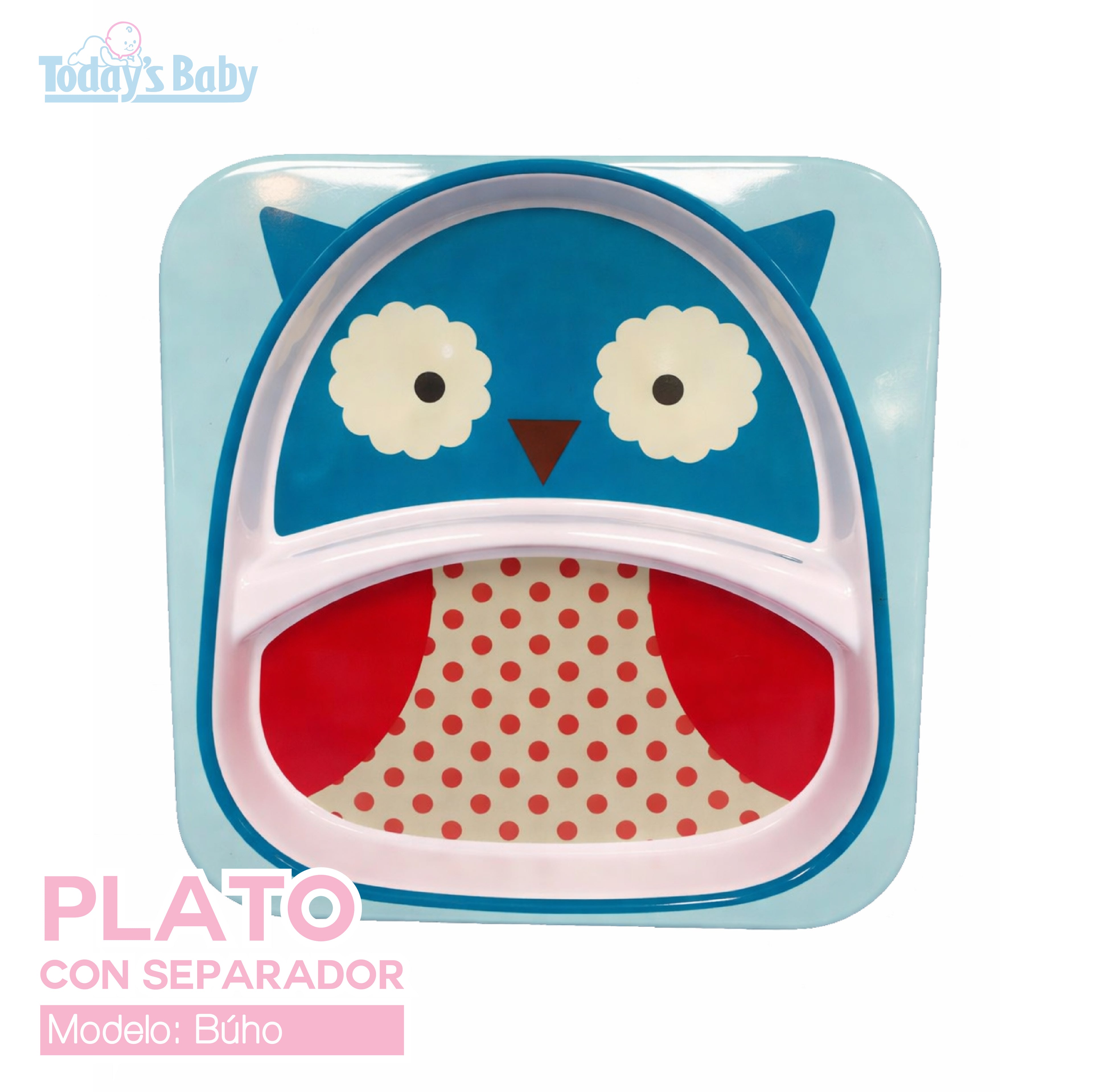 plato con división buho para bebé