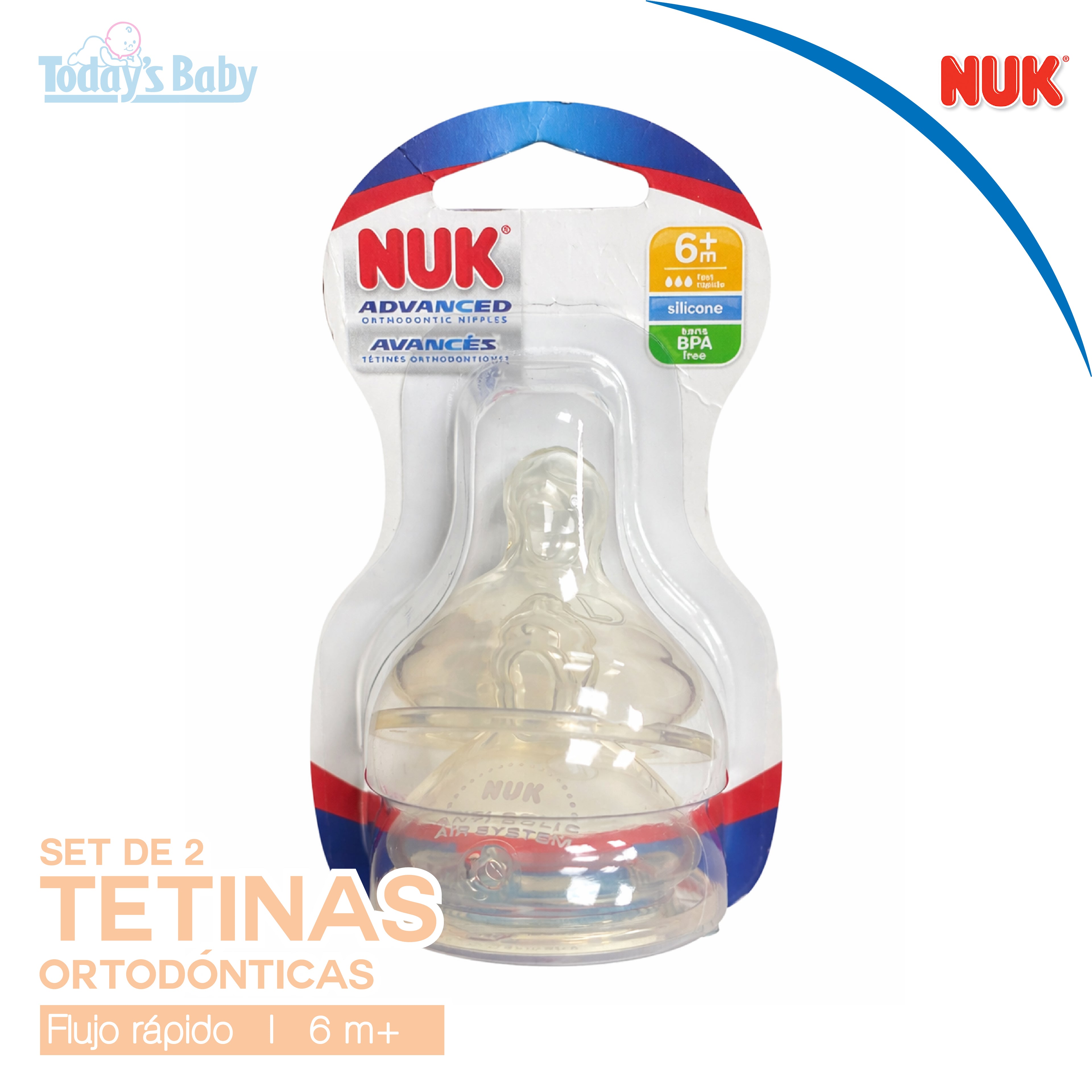 tetinas ortodonticas nuk flujo medio 0m copia para bebé