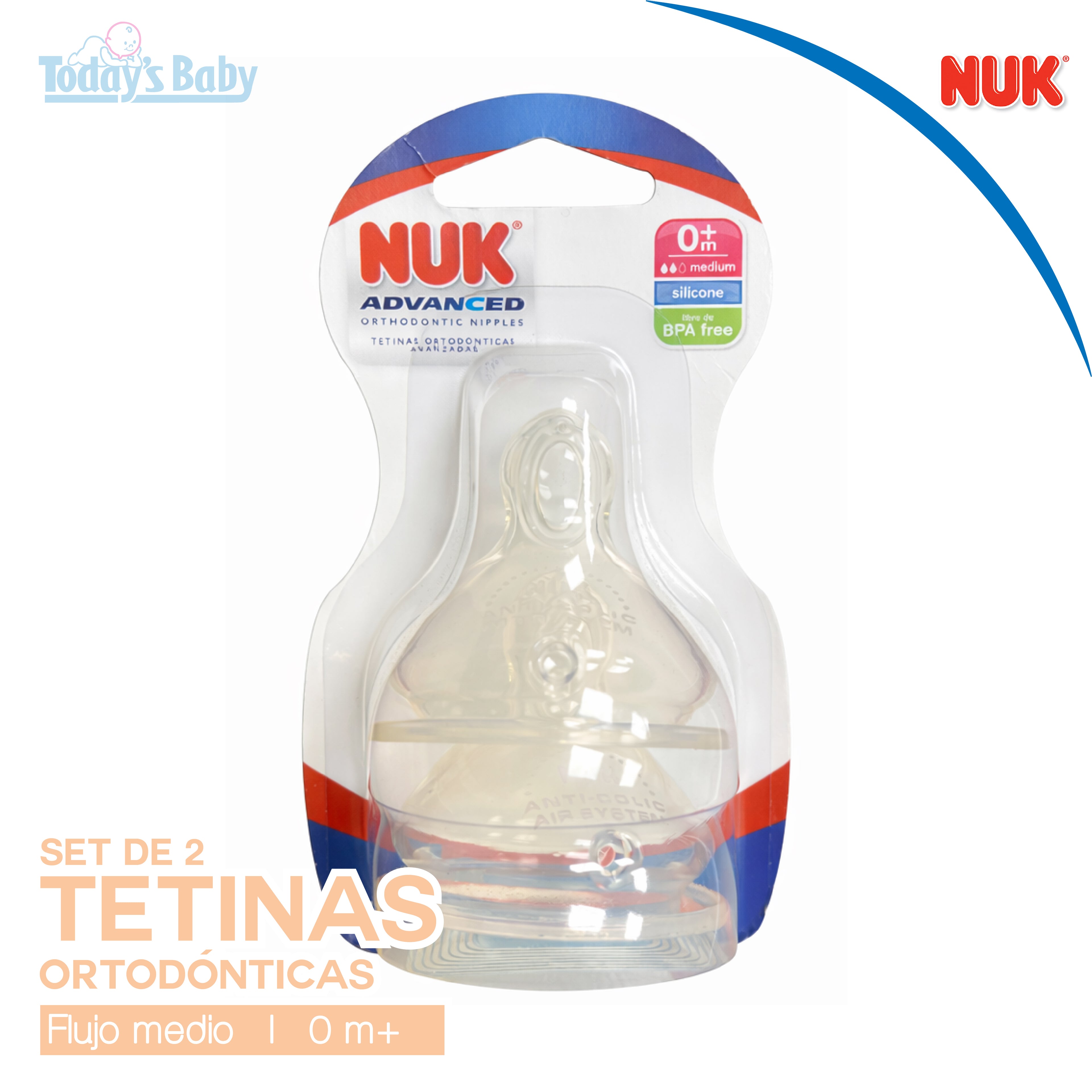 tetinas ortodonticas nuk flujo medio 0m para bebé