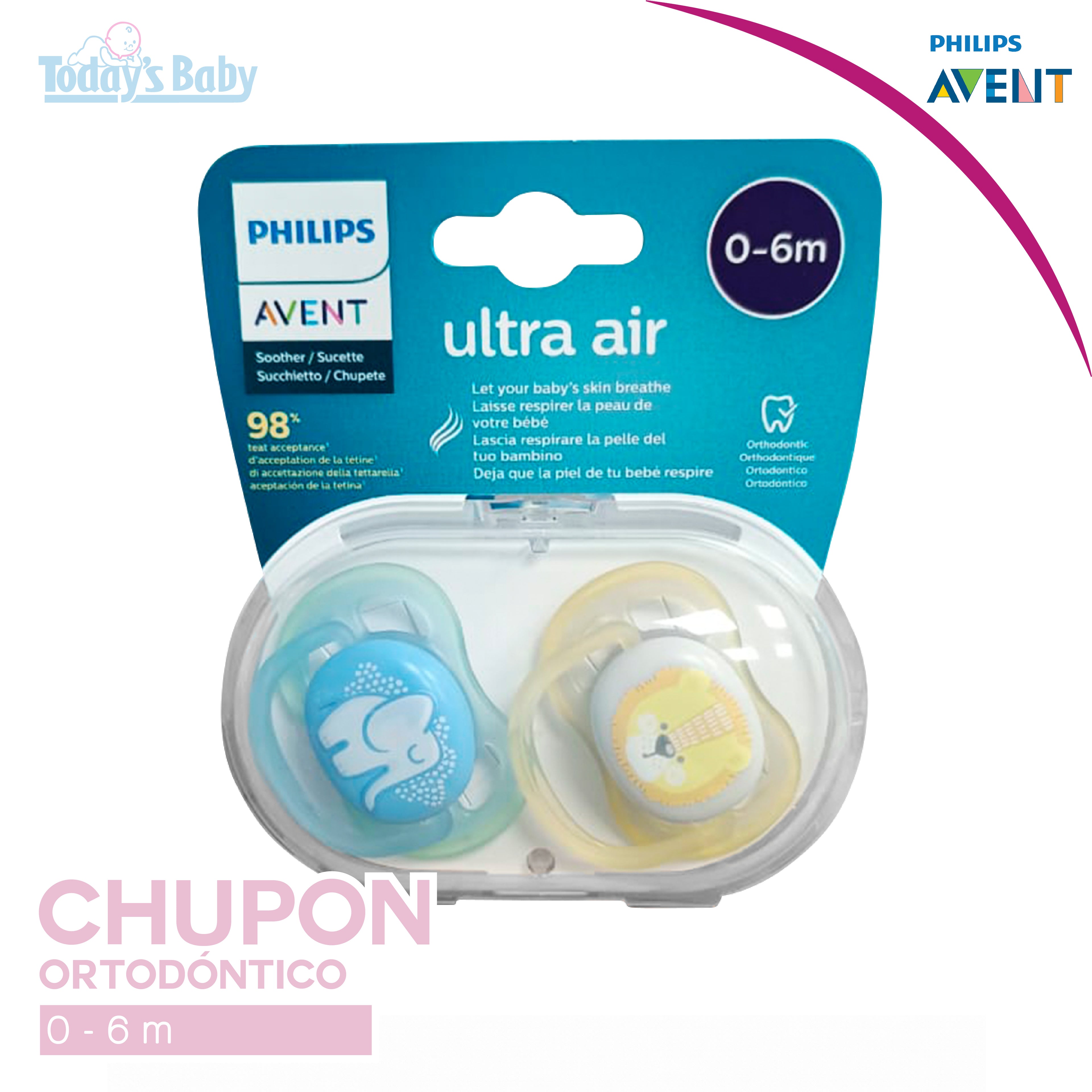 Chupon Avent Ultra Air Ortodóntico (0-6 meses)