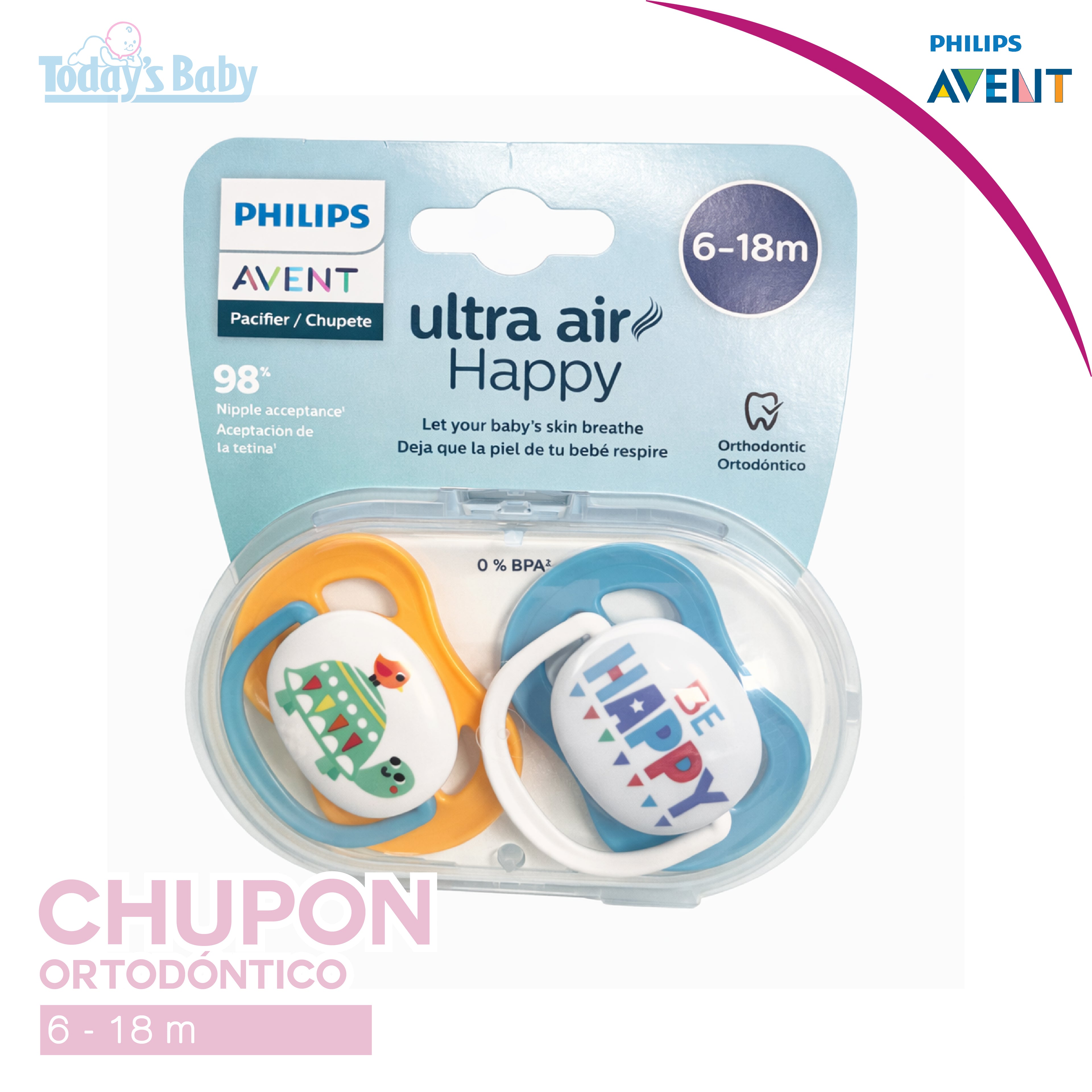chupones avent ultra air ortodontico 6 18 meses copia 1 para bebé