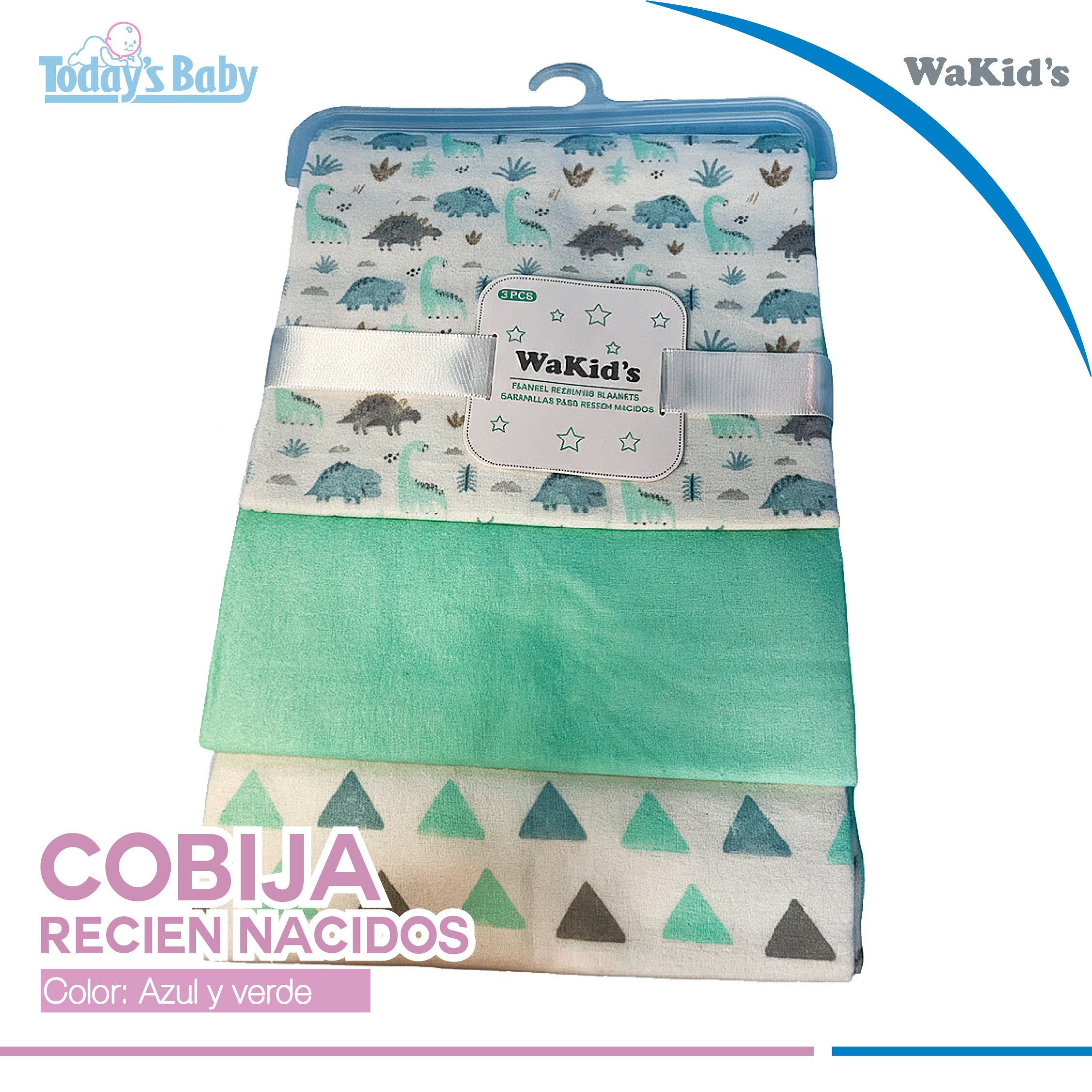 cobijas para recién nacido wakid´s 3 pzas para bebé
