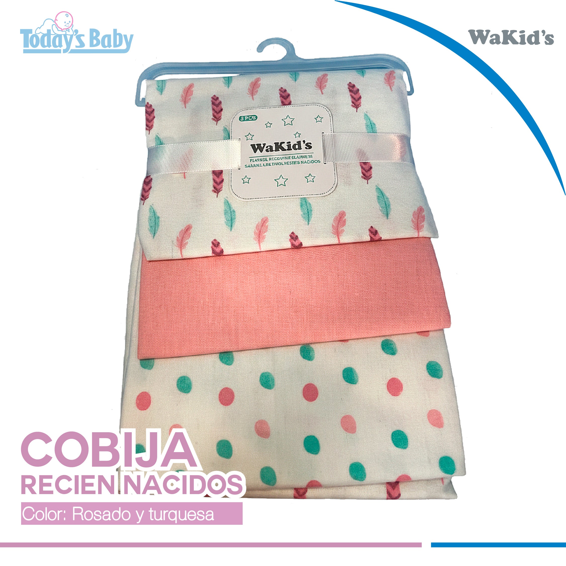 Cobijas para recién nacidos Wakid´s 3pzas