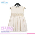 vestido de bautizo beige para bebé
