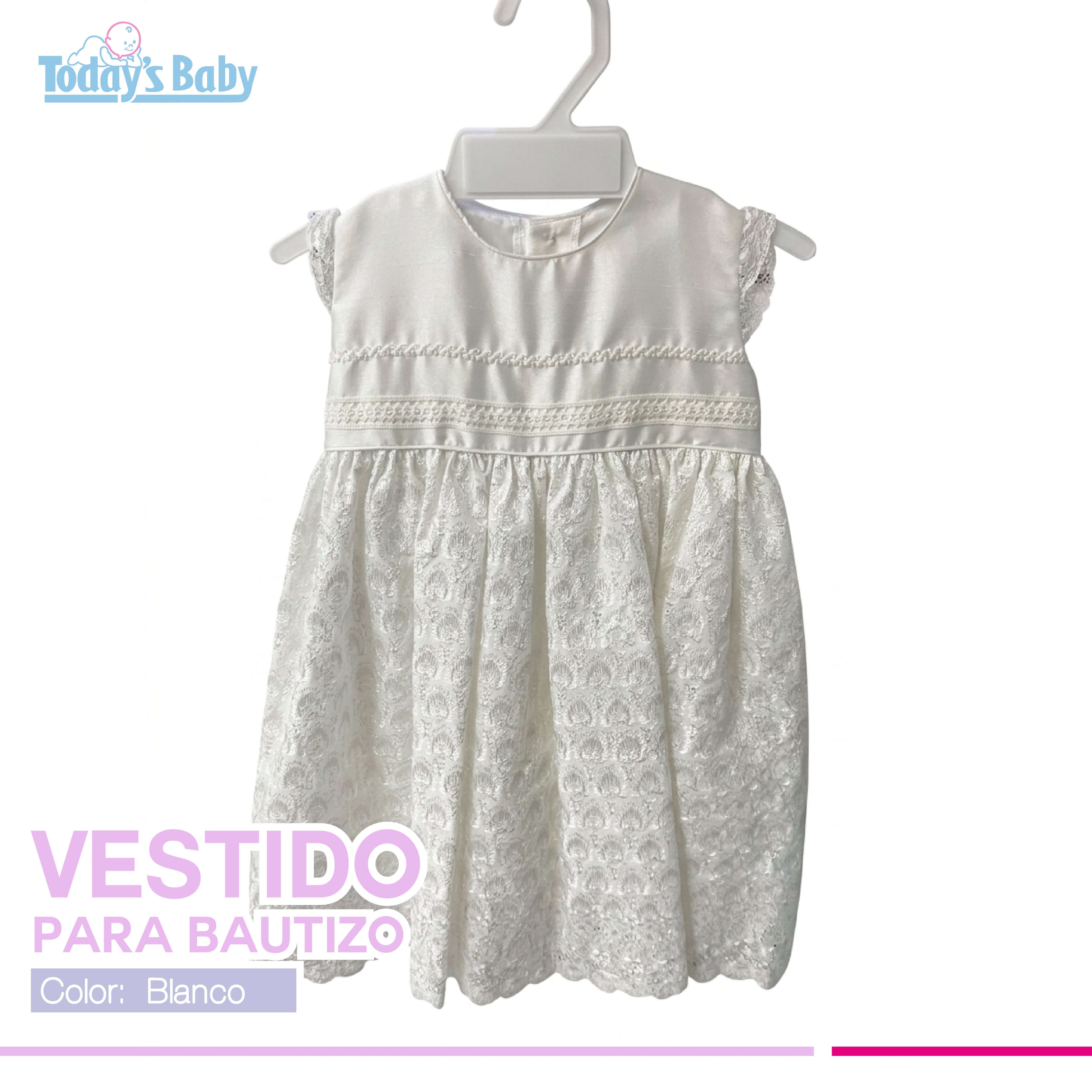 vestido de bautizo blanco para bebé
