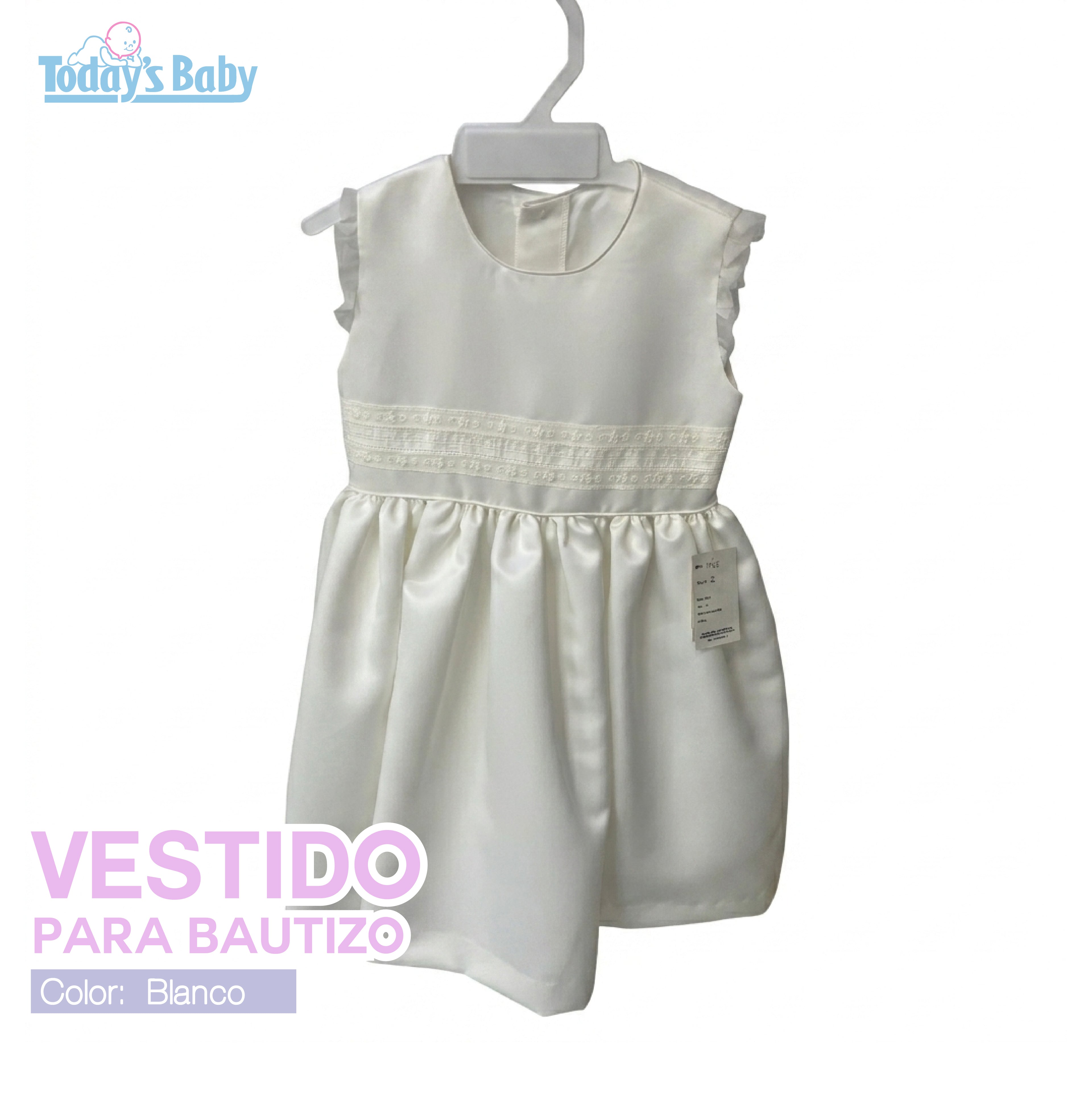 vestido de bautizo blanco para bebé