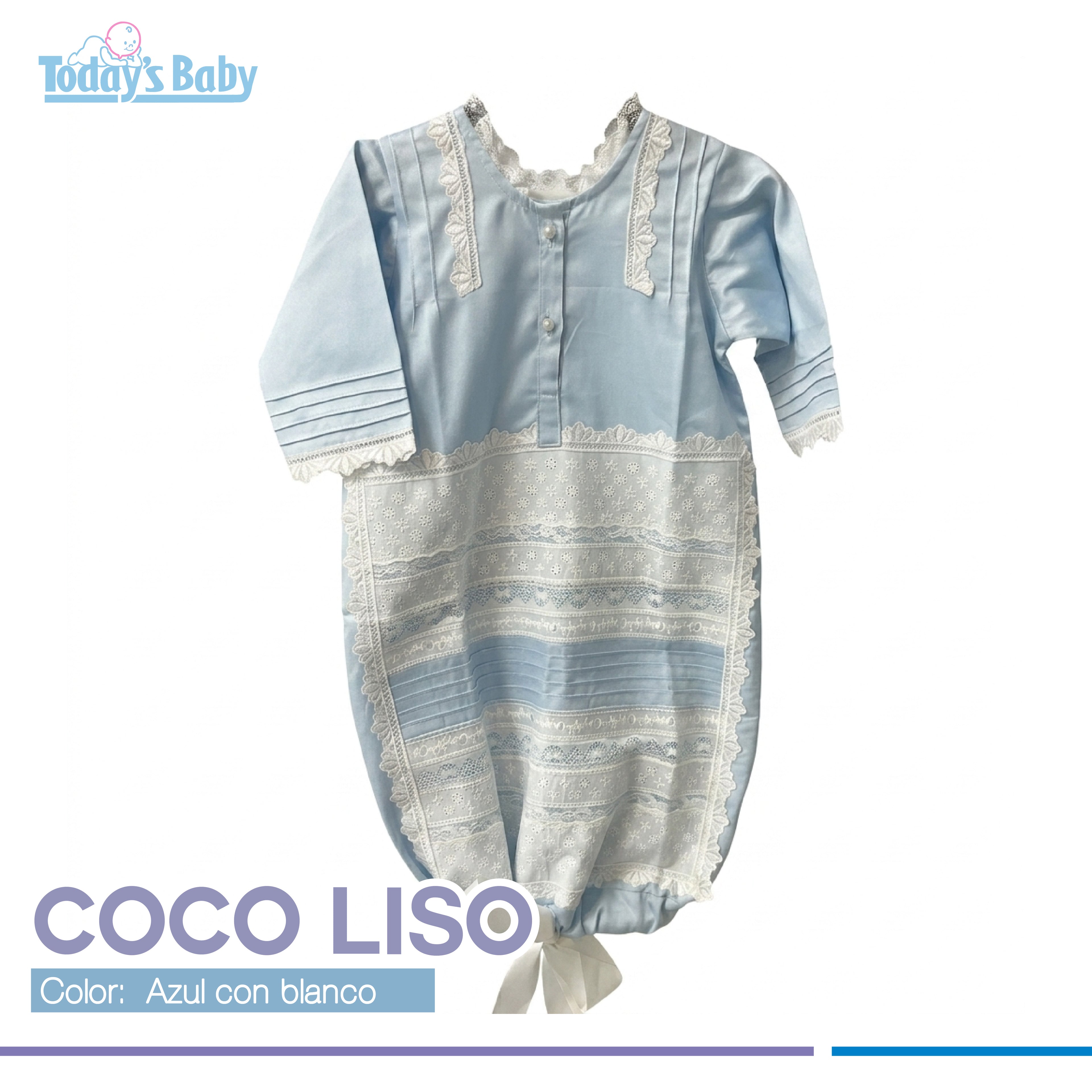 coco liso para bebés azul con blanco para bebé
