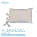almohada bordada para cuna blanco con beige para bebé