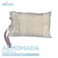 almohada bordada para cuna blanco con rosado para bebé