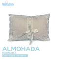 almohada bordada para cuna blanco con rosado para bebé