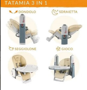 silla de comer mecedora tatamia paloma peg perego para bebé