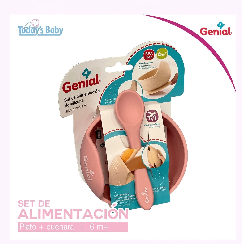 Set de bowl y cuchara de silicon Genial