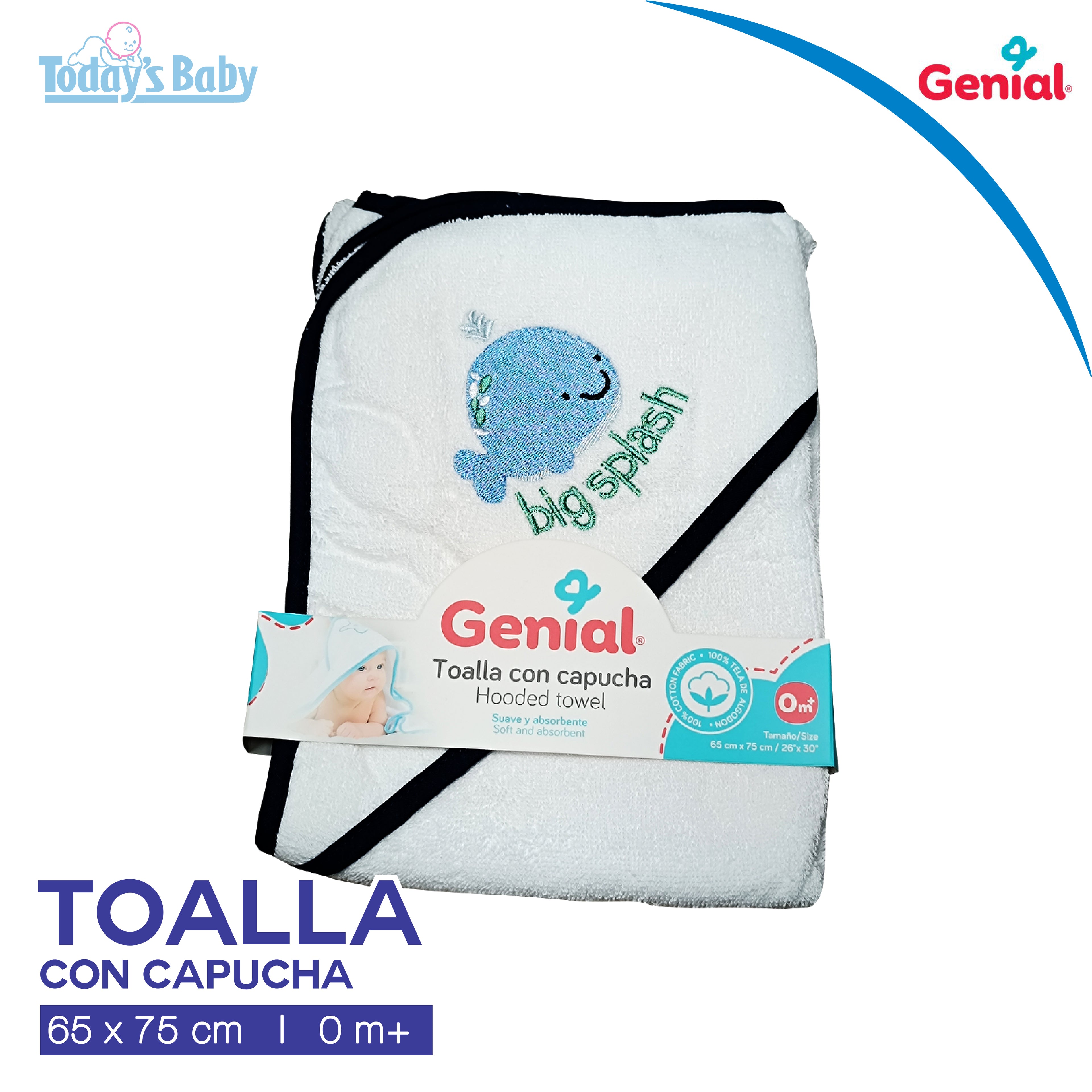 toalla con capucha 0m genial 1 para bebé