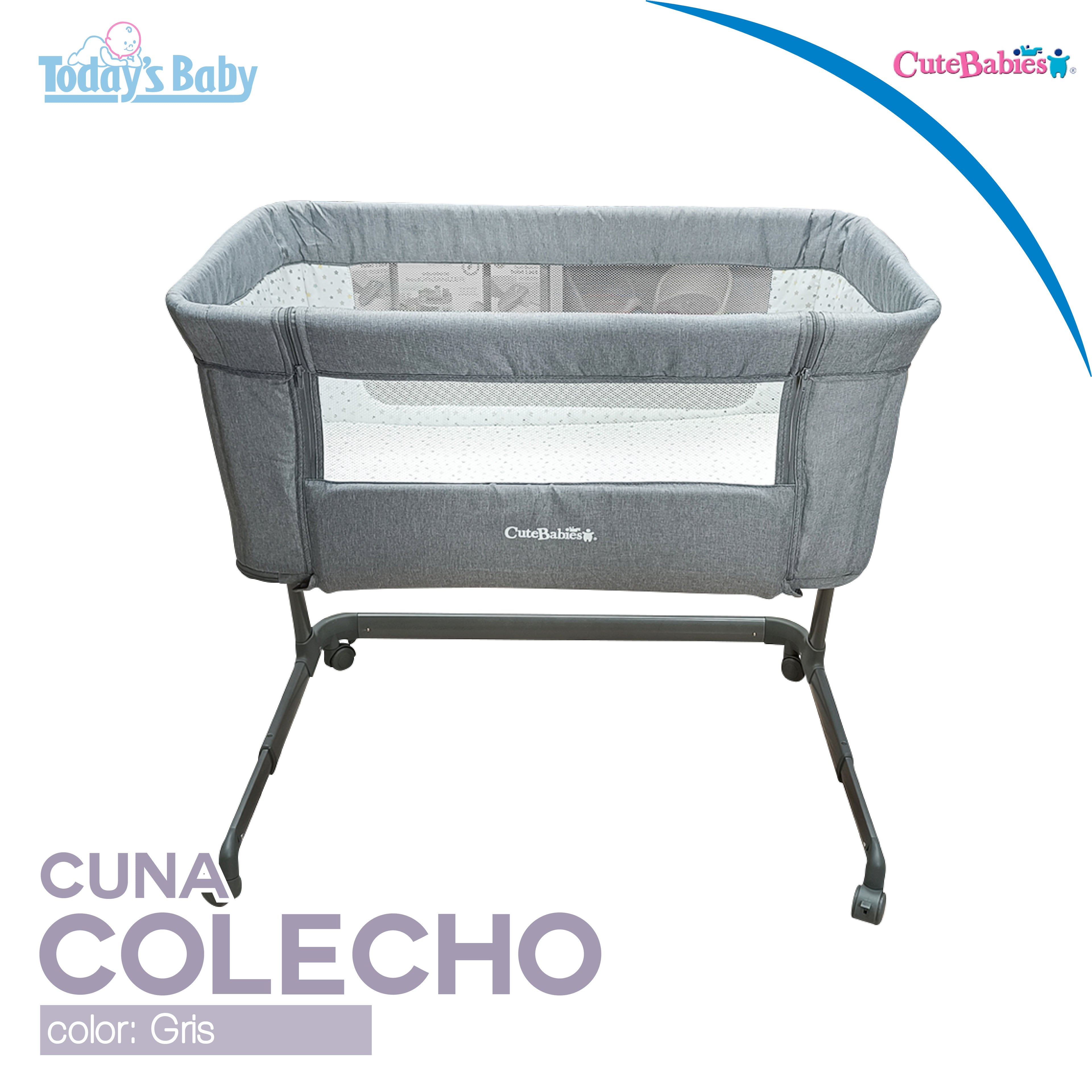 cuna colecho gris cute babies 1 para bebé