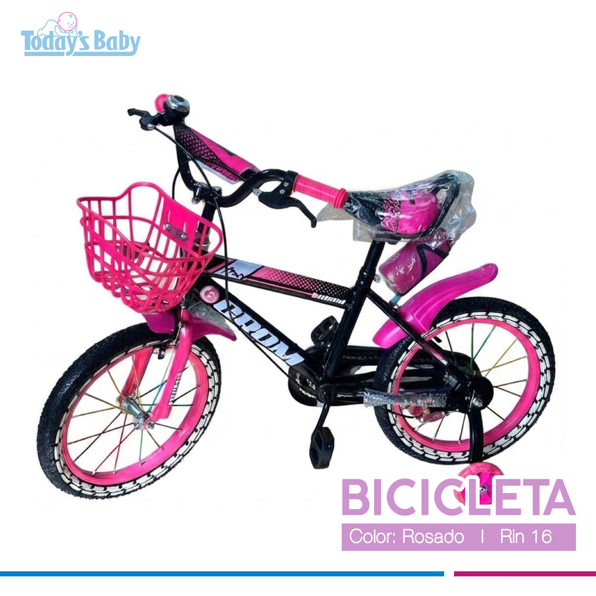 Bicicleta Crom Rin 16 rosada