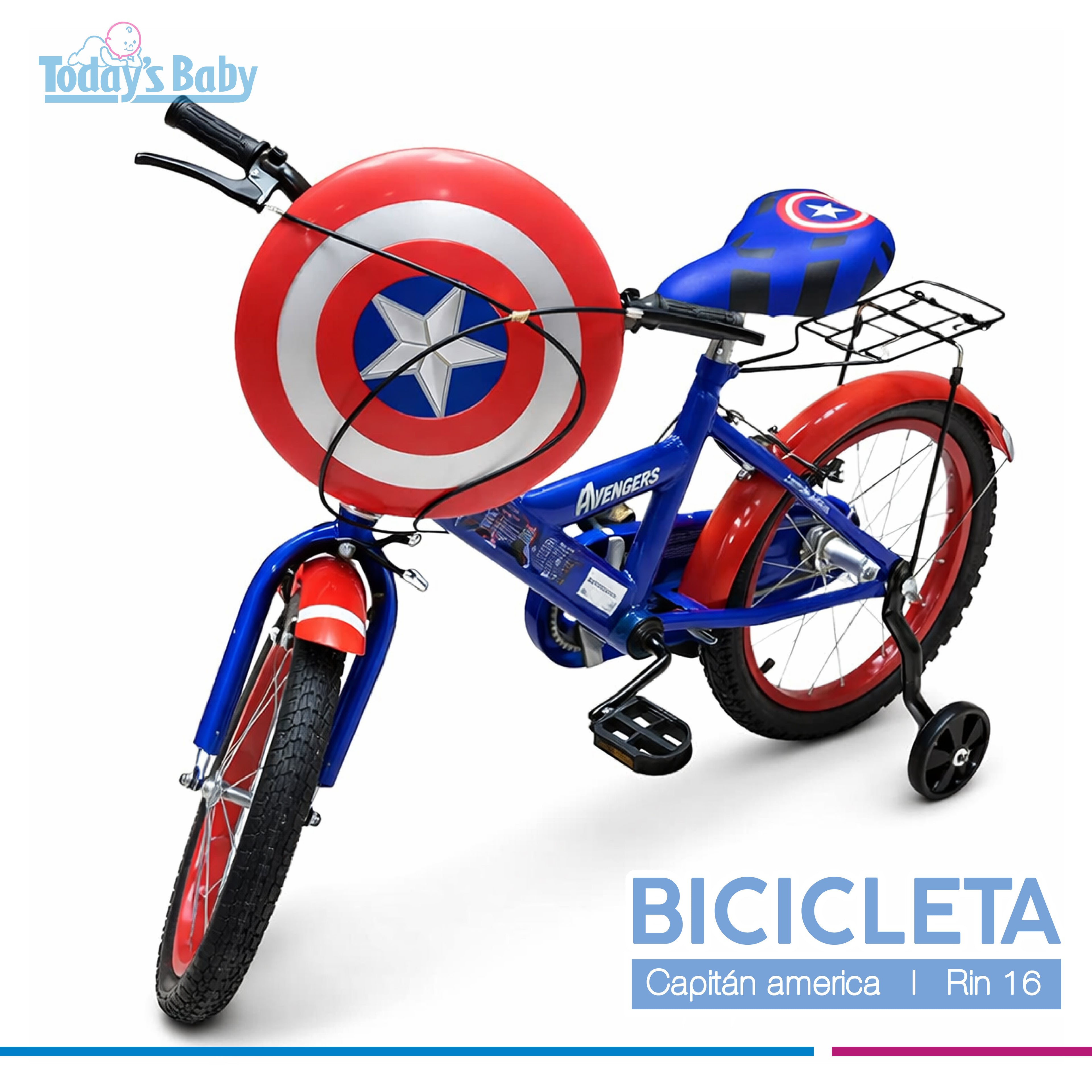 bicicleta capitán america rin 16 para bebé
