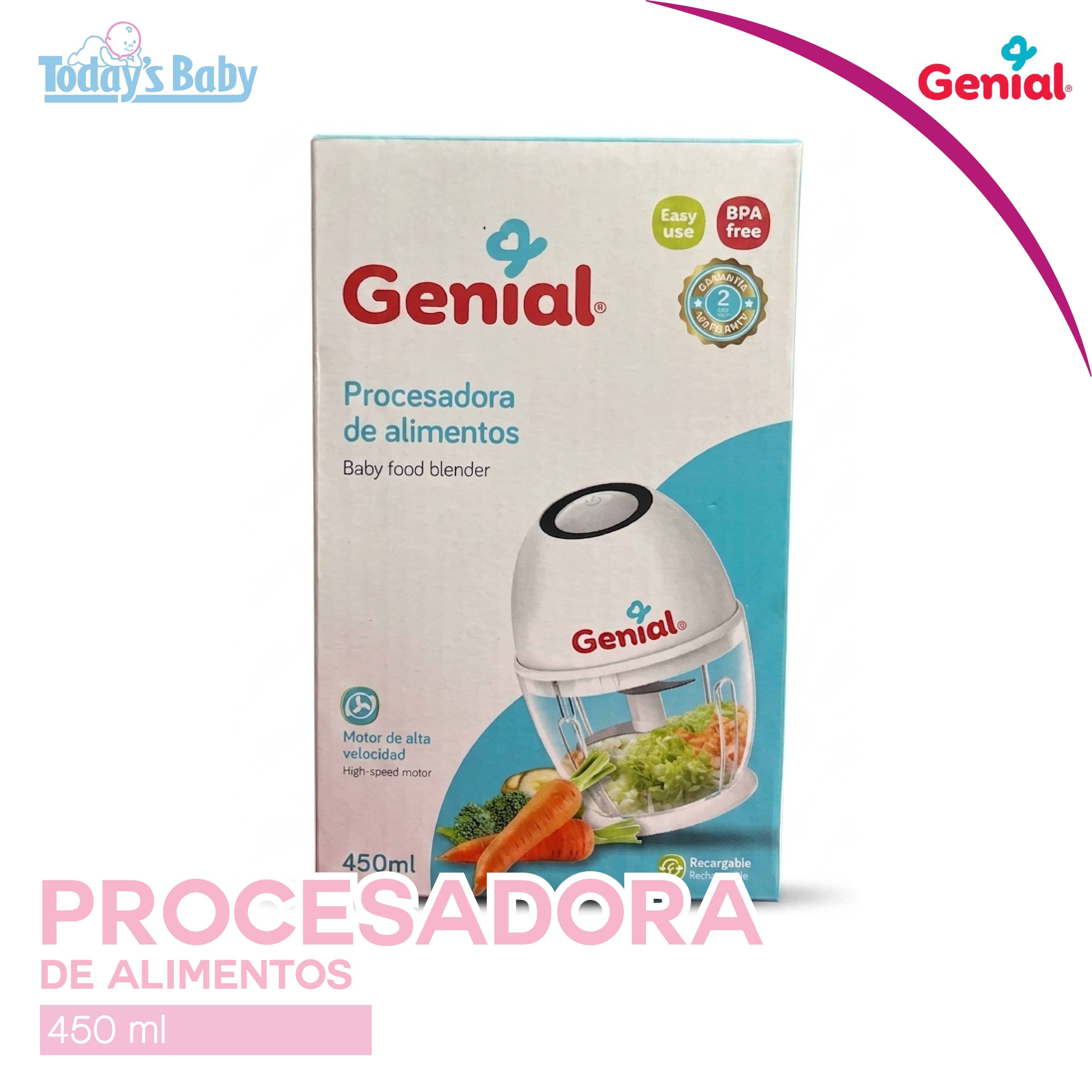 Procesadora de Alimentos 450ml Genial
