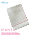 Manta rosa bordada para recién nacido