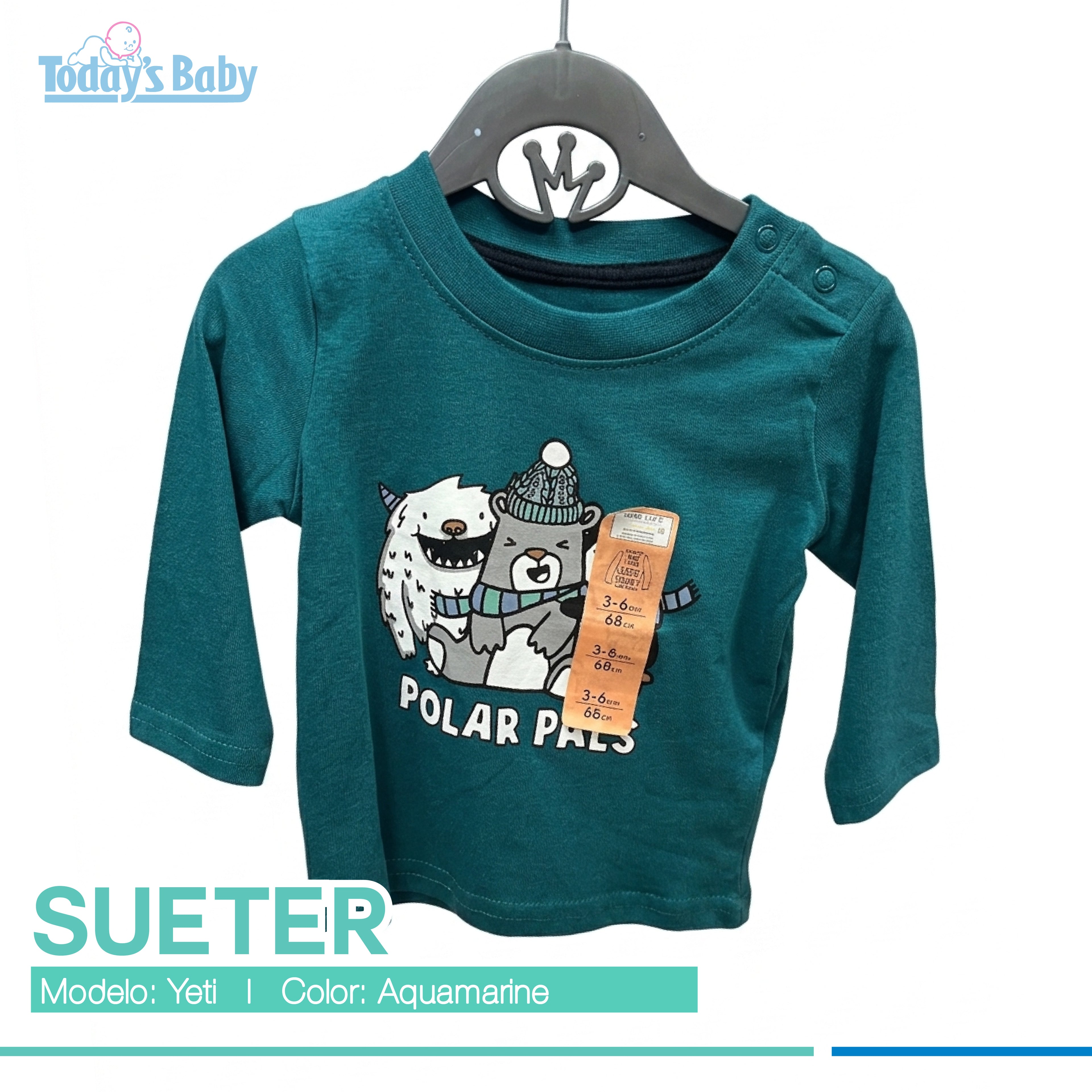 Suéter manga larga 3-6m