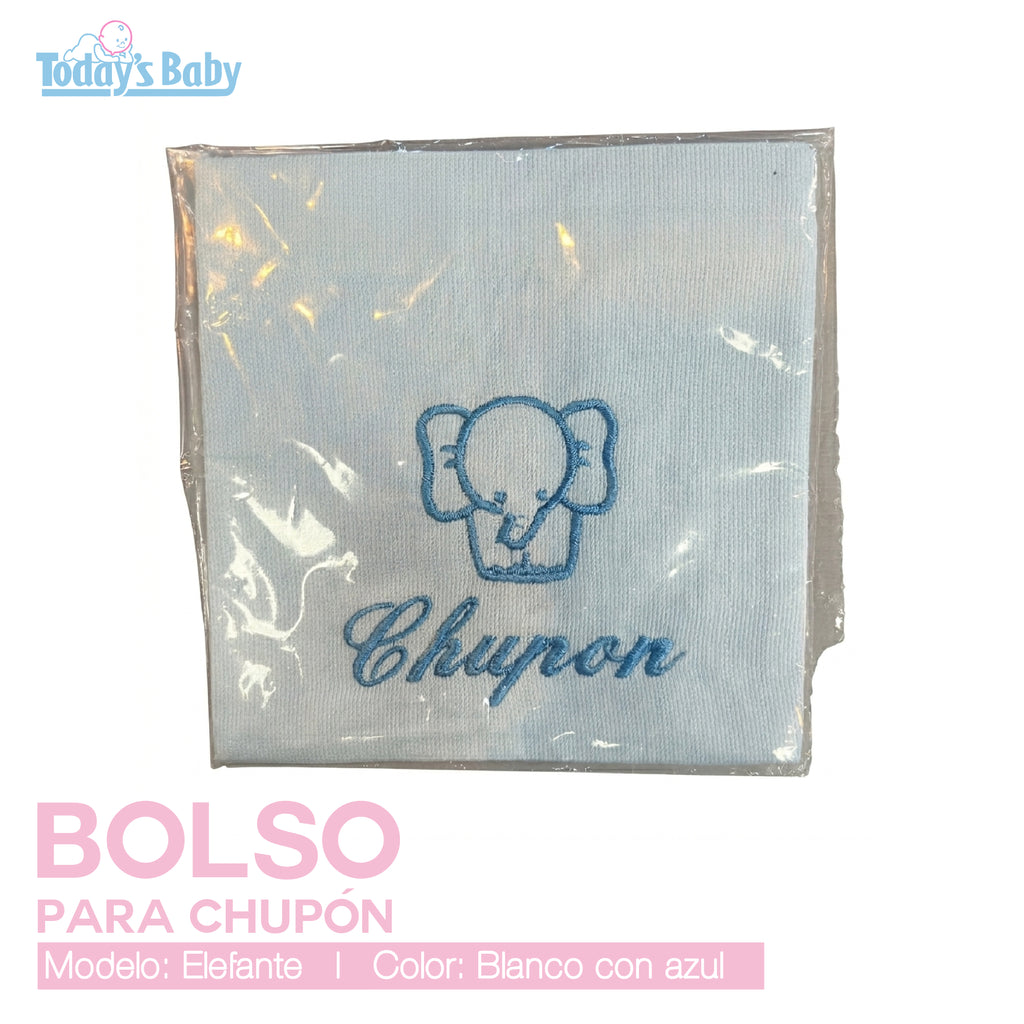 Bolso para chupon Elefante Azul