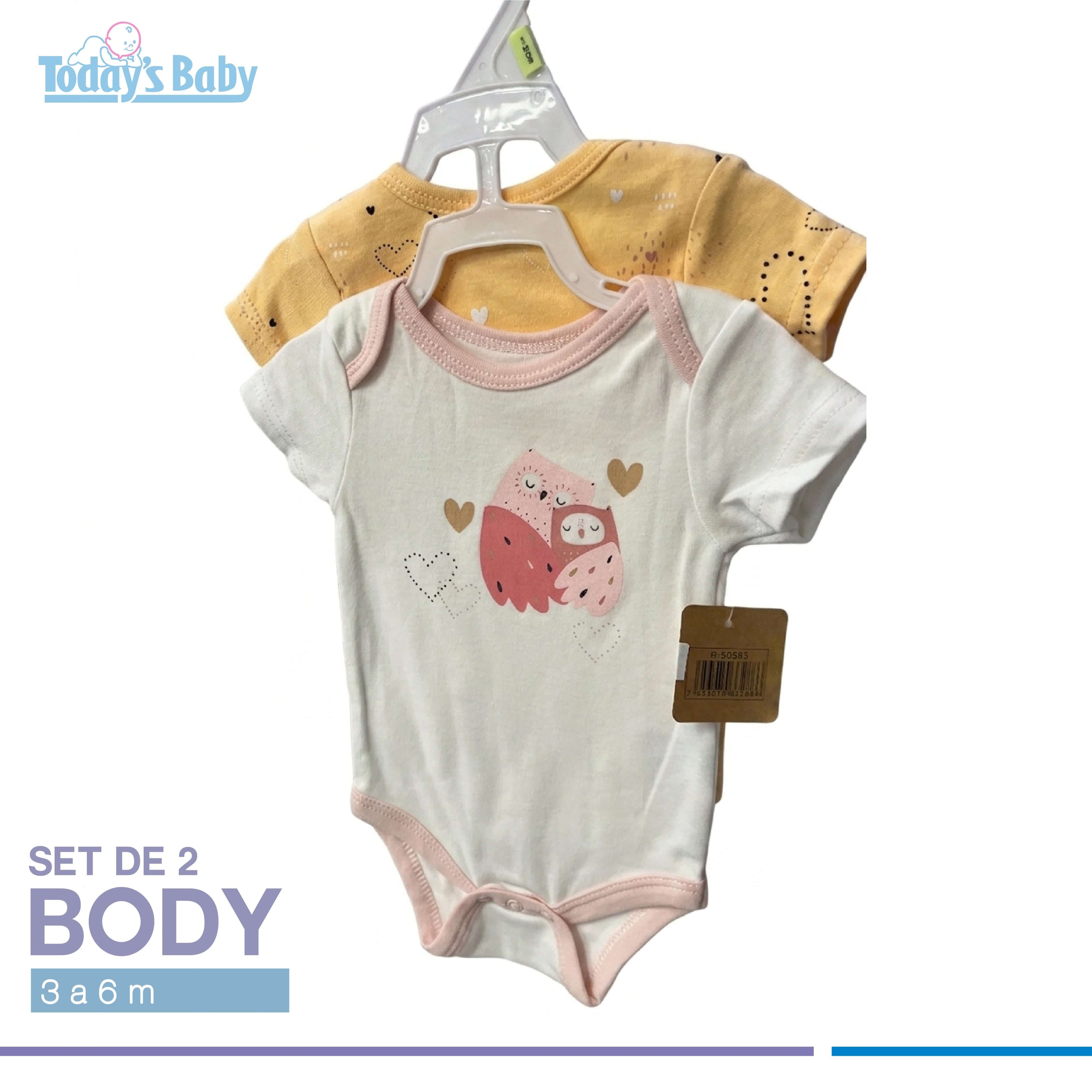 set de body 2 pzas wakid s 3 6m para bebé