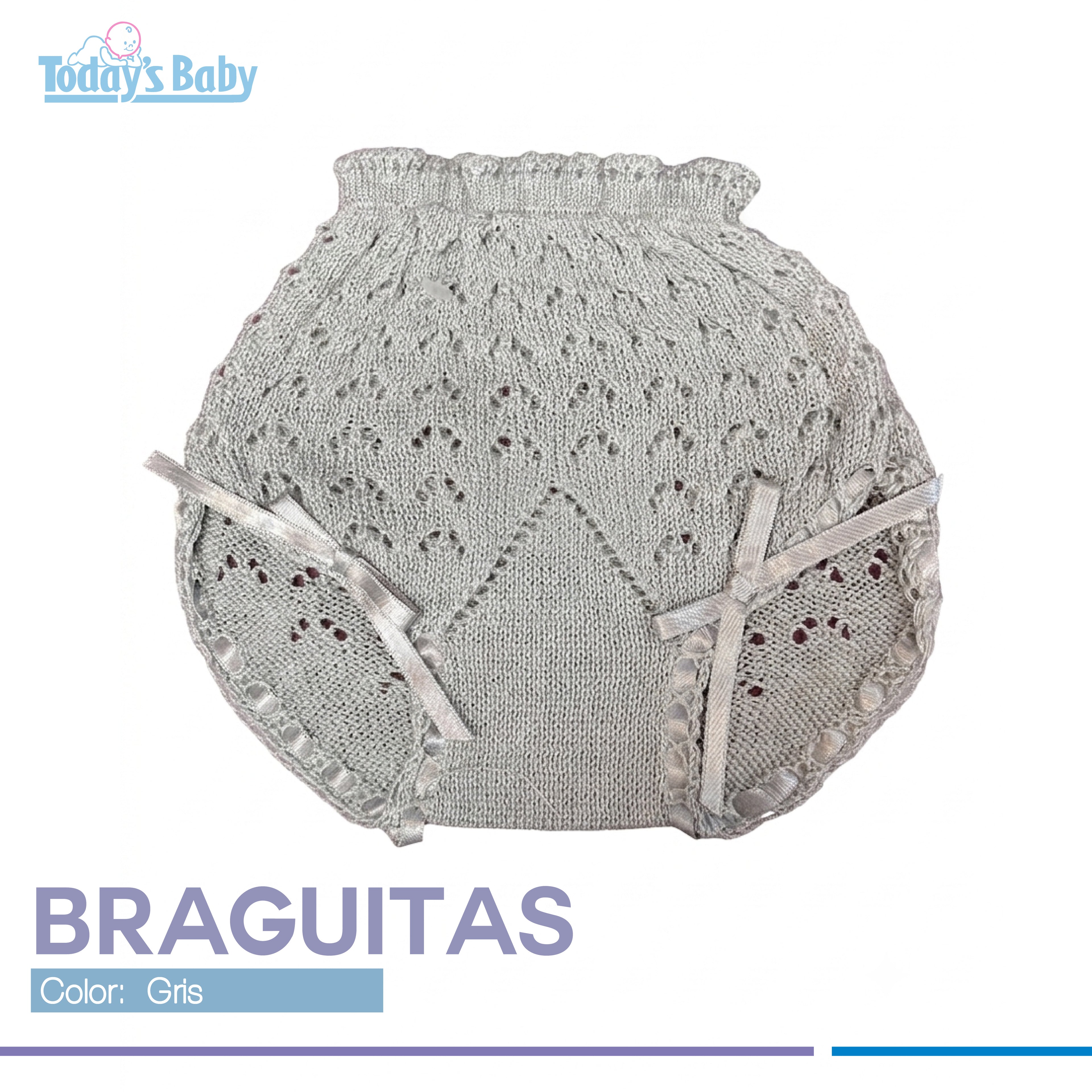 Braguitas para bebés 3m gris