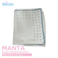 Manta azul bordada para recién nacido