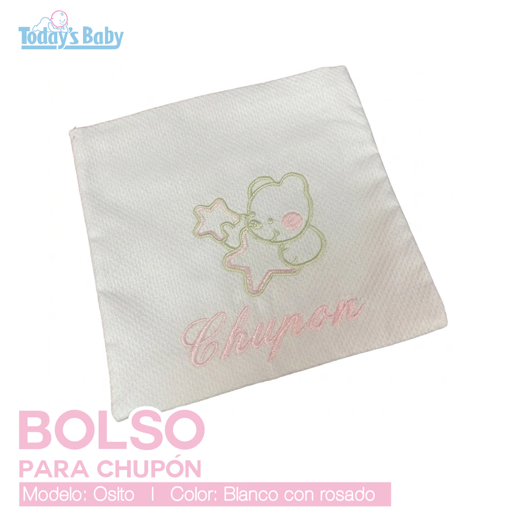 Bolso para chupon Osito Rosa