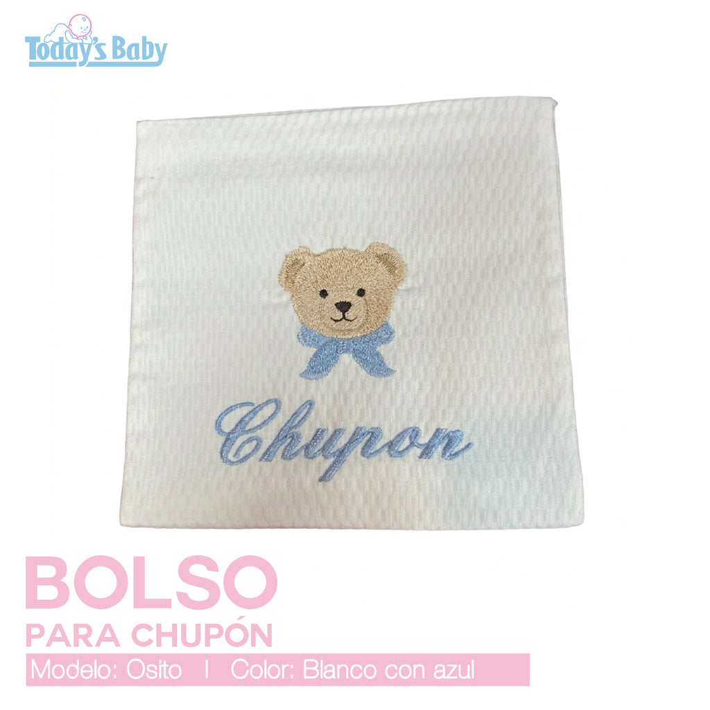Bolso para chupon Osito Azul