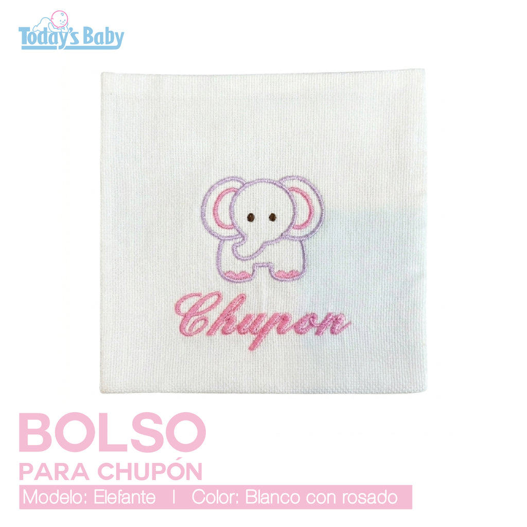Bolso para chupon Elefante Rosa
