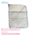 Buchero para bebé bordado Blanco con Rosado