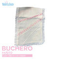 Buchero para bebé bordado Blanco con Rosado