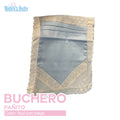 Buchero para bebé bordado Azul con Beige