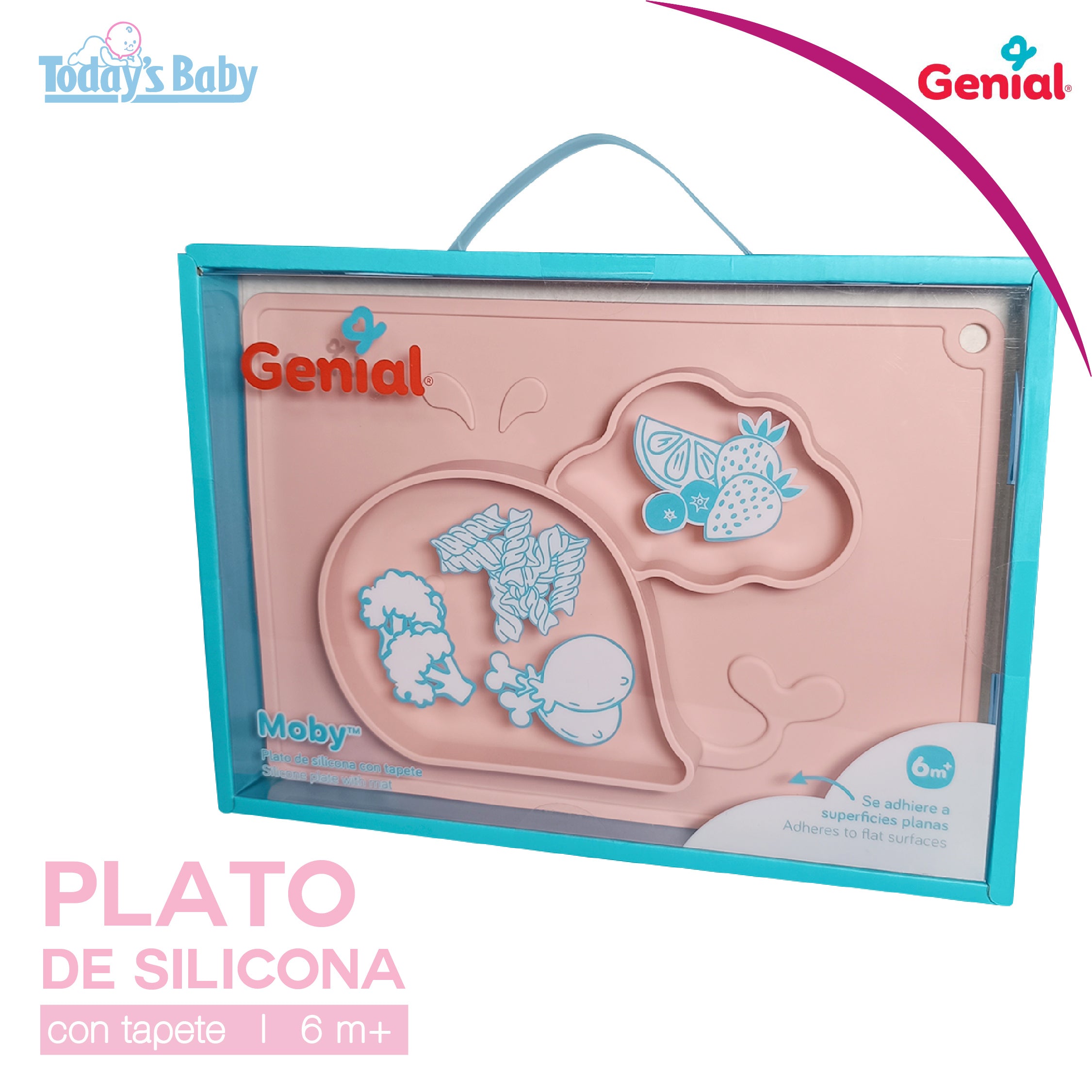 Plato de Silicona con Tapete adherible 6m+ Genial