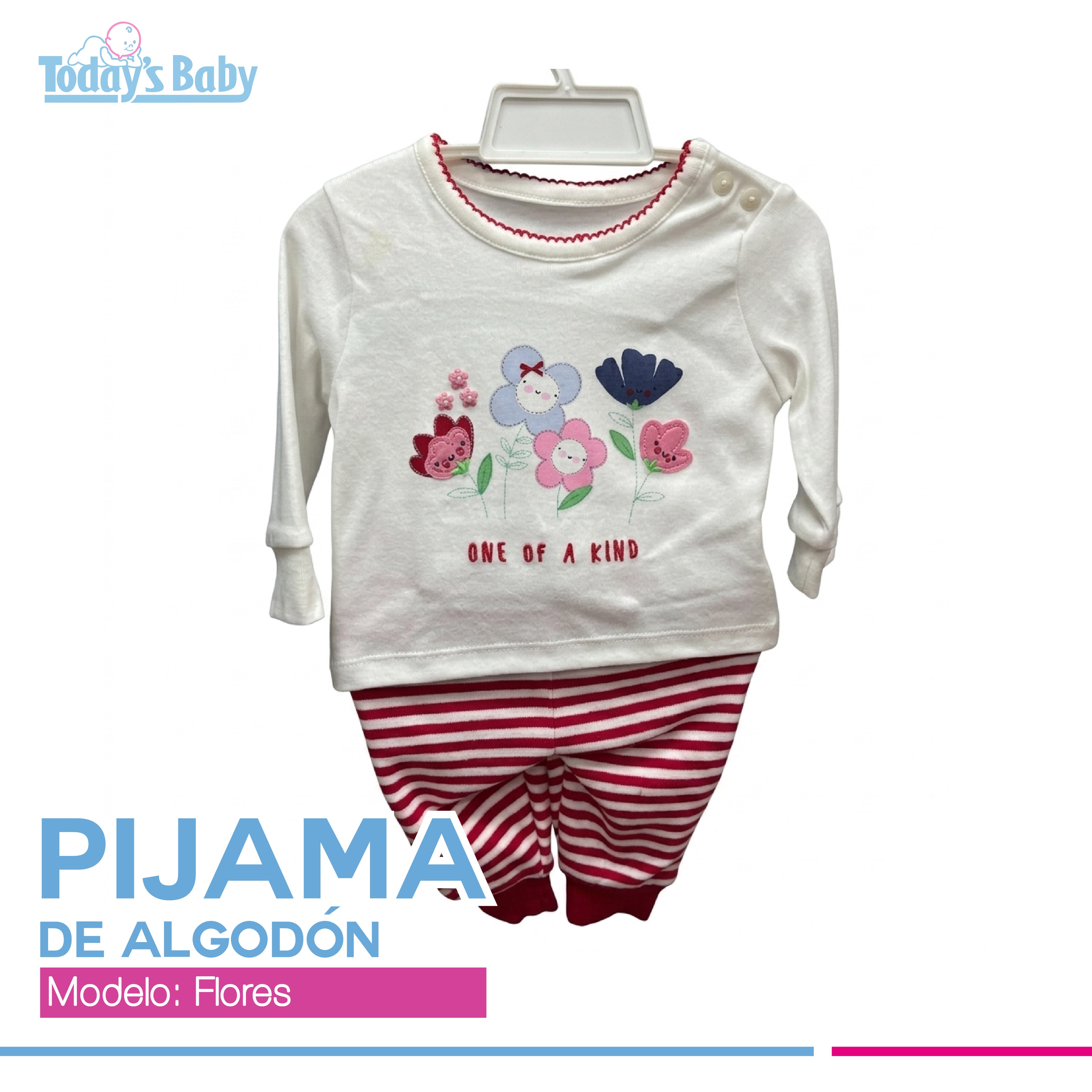 Pijama de Algodón Flores 6-9m