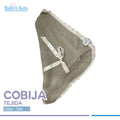 Cobija tejida de algodón Gris con Beige