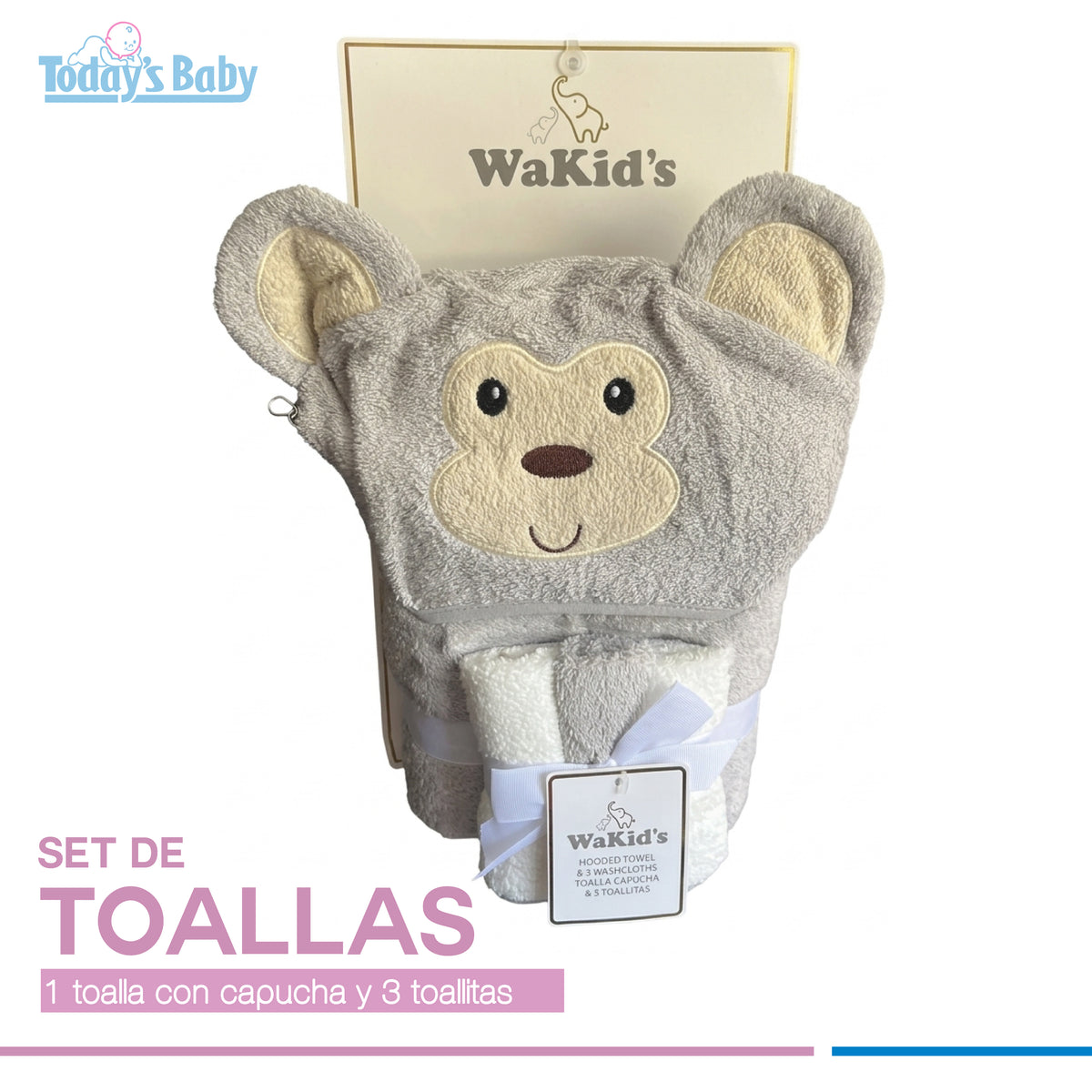 Set de toalla capucha Wakid´s Osito
