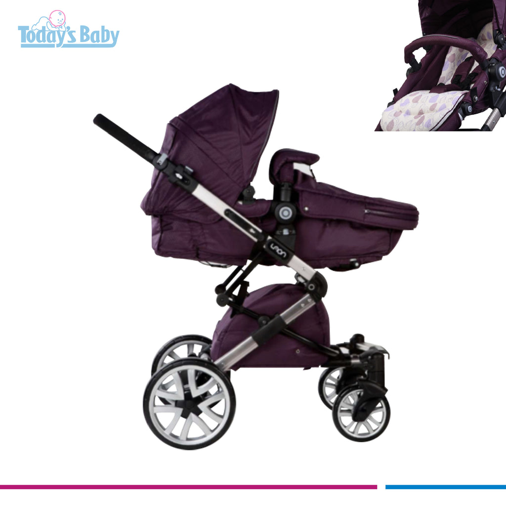 coche capella laon + moisés + travel system purple para bebé