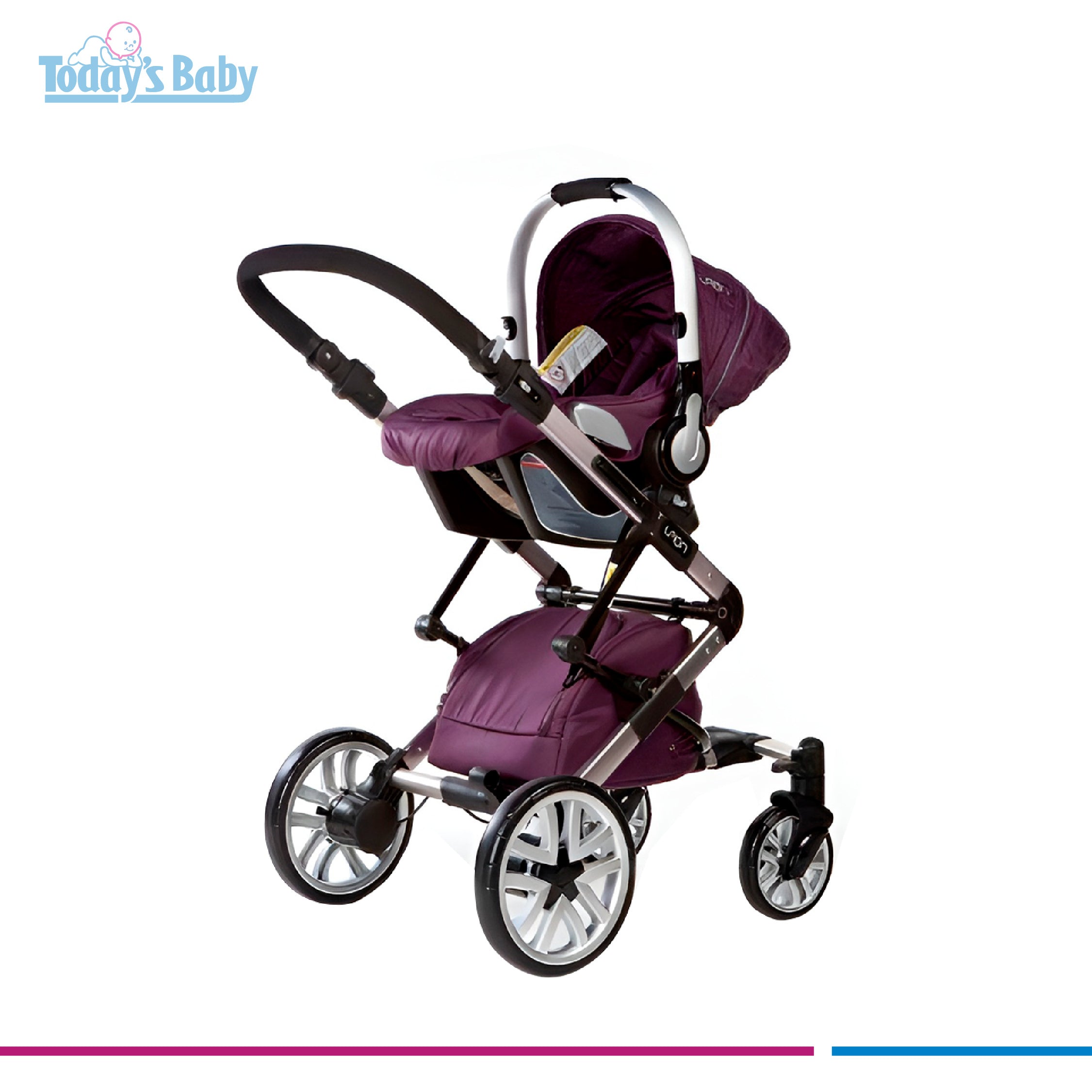 coche capella laon + moisés + travel system purple para bebé