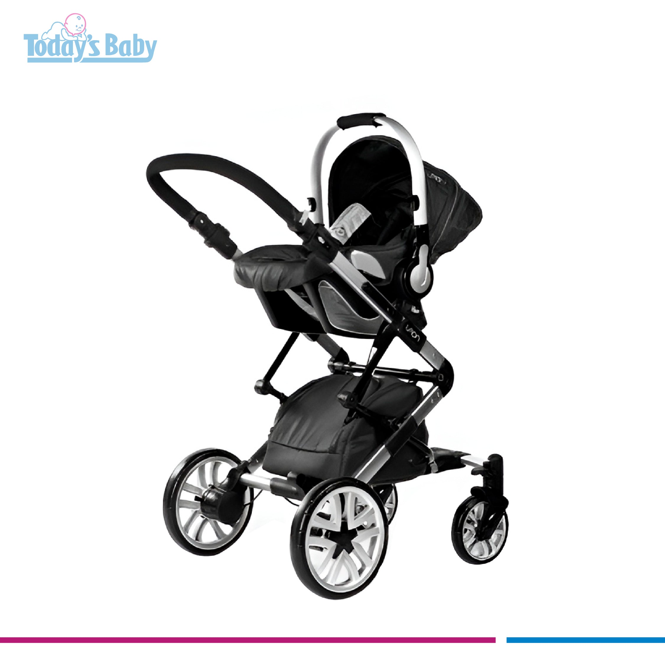 coche capella laon + moisés + travel system black para bebé