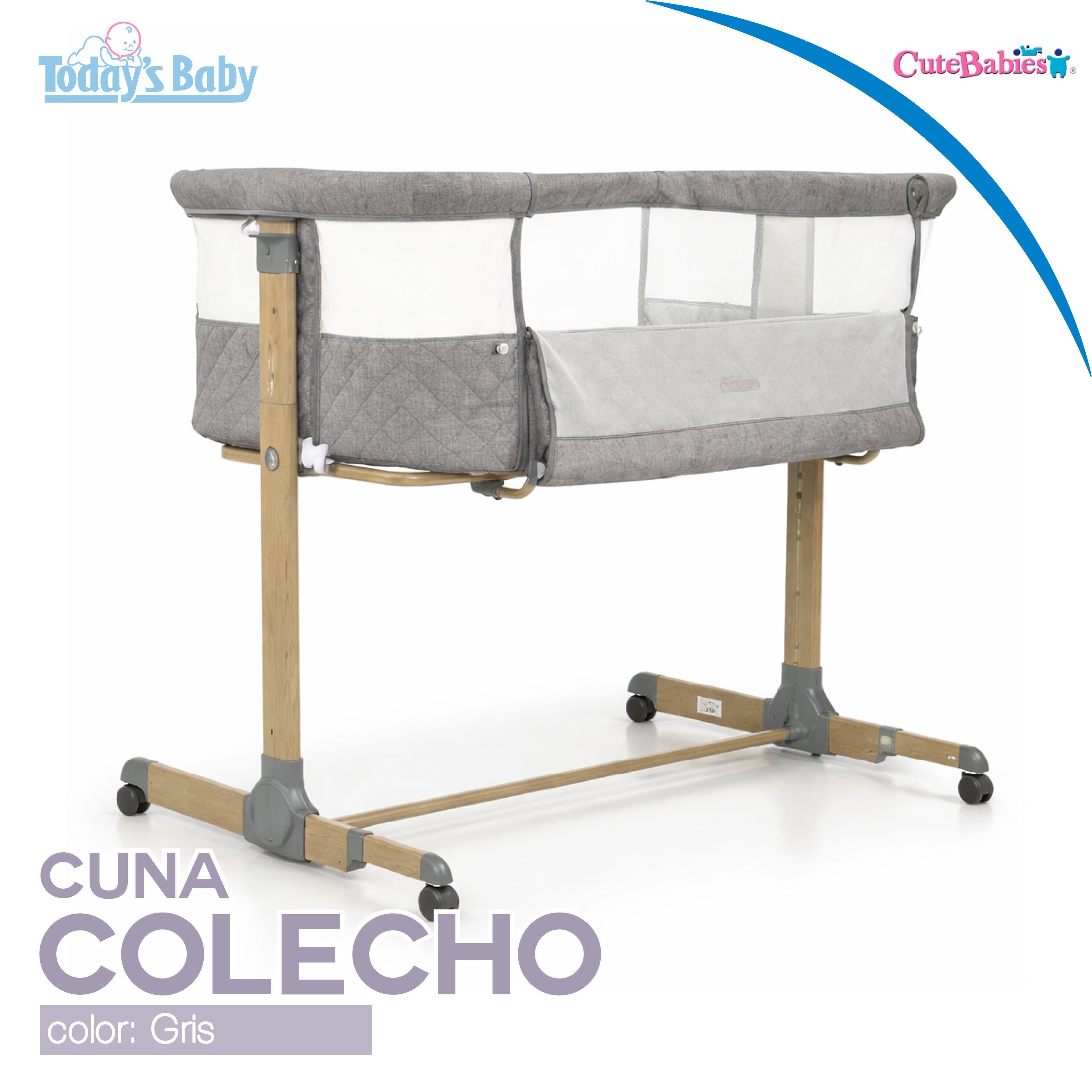 cuna colecho cute babies gris para bebé