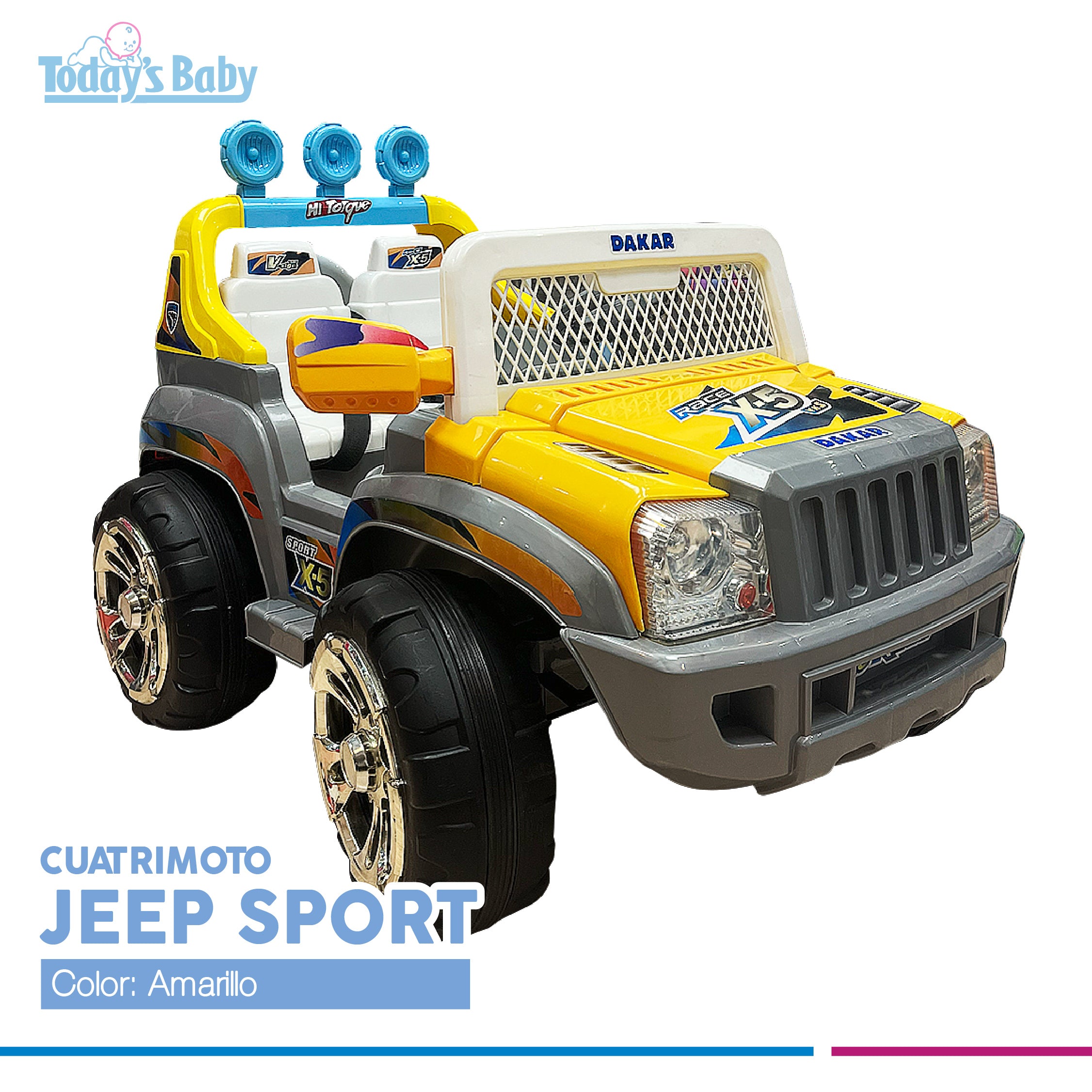 cuatrimoto jeep sport amarilla para bebé