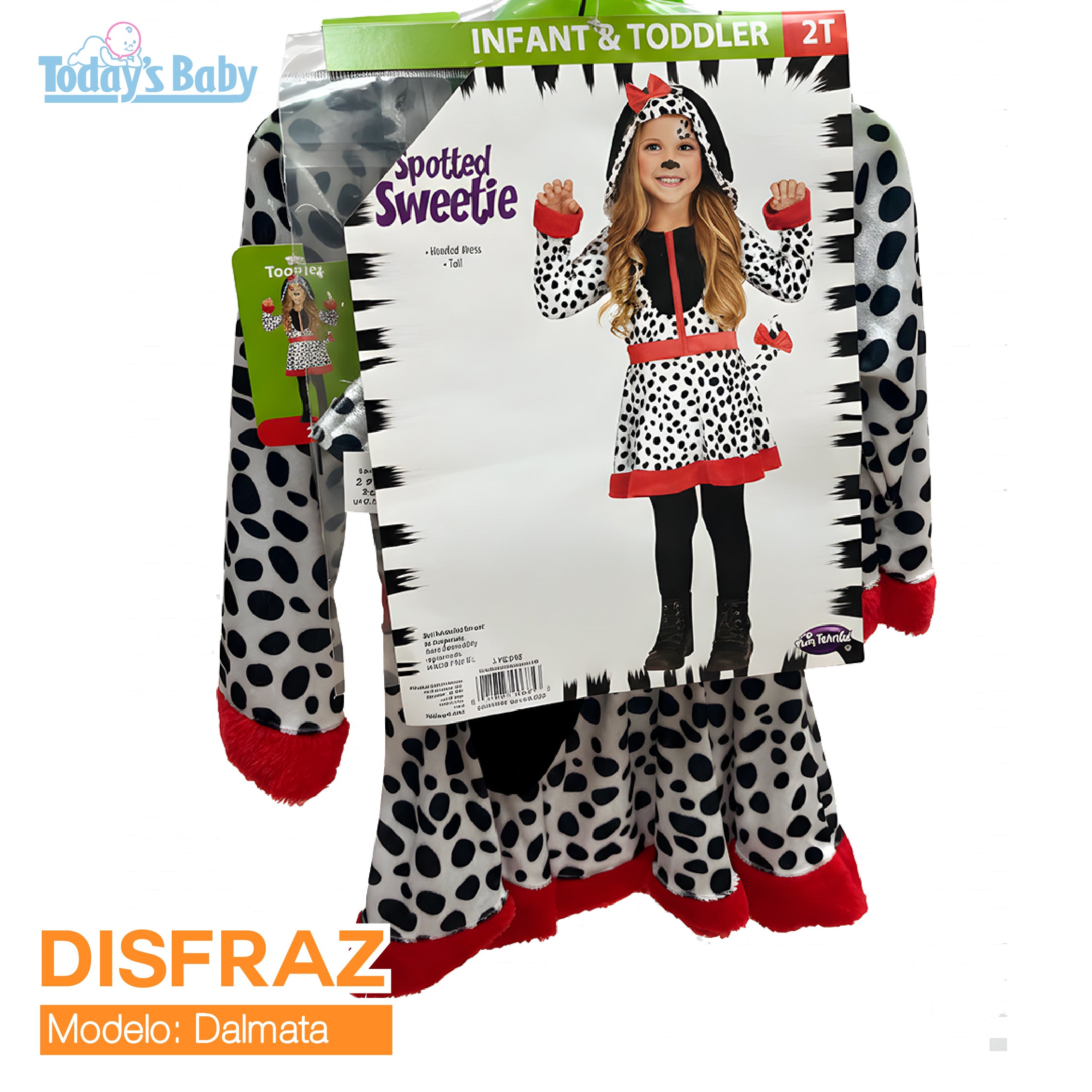 disfraz de niña dálmata spotted swetie 2t para bebé