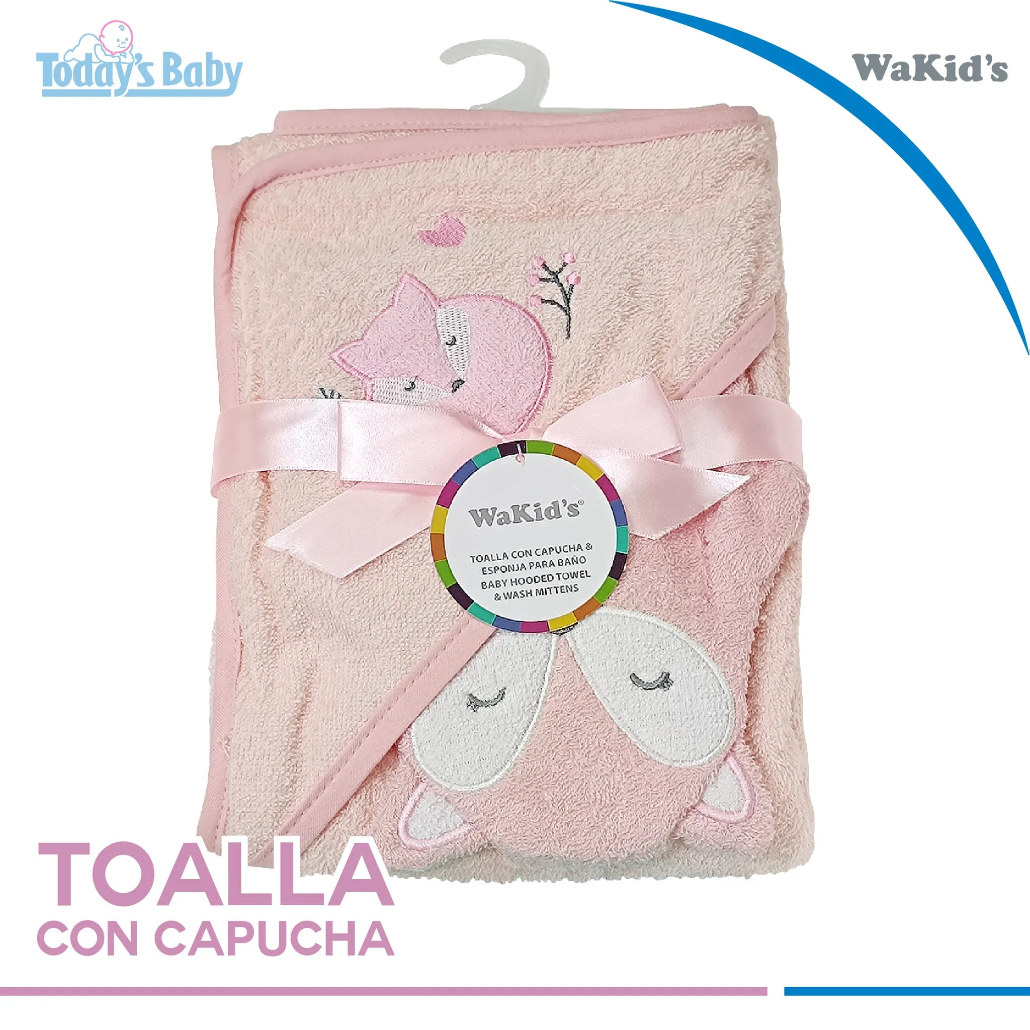 Toalla con capucha + Guante de baño Wakid´s