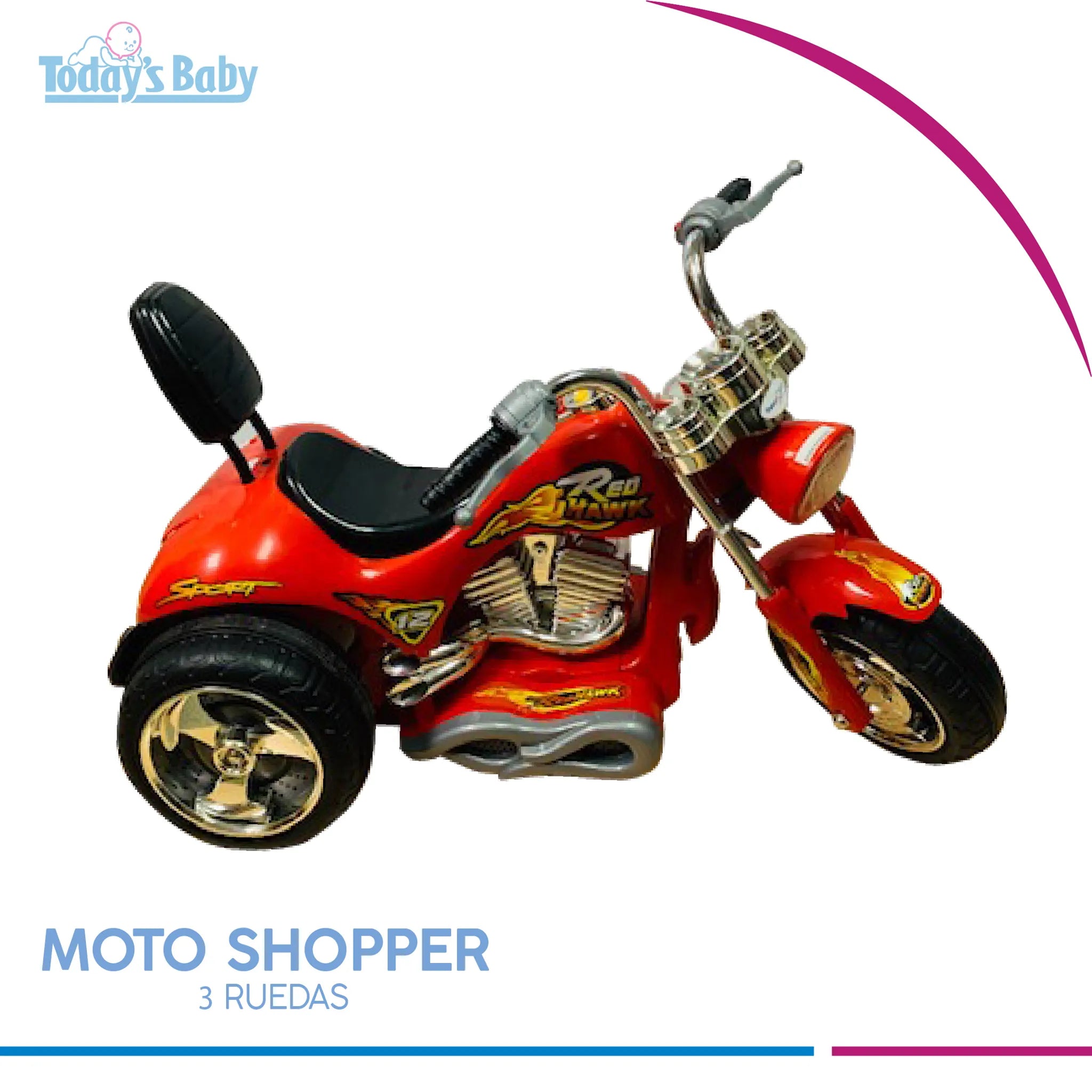 Moto Shopper 3 ruedas  Roja