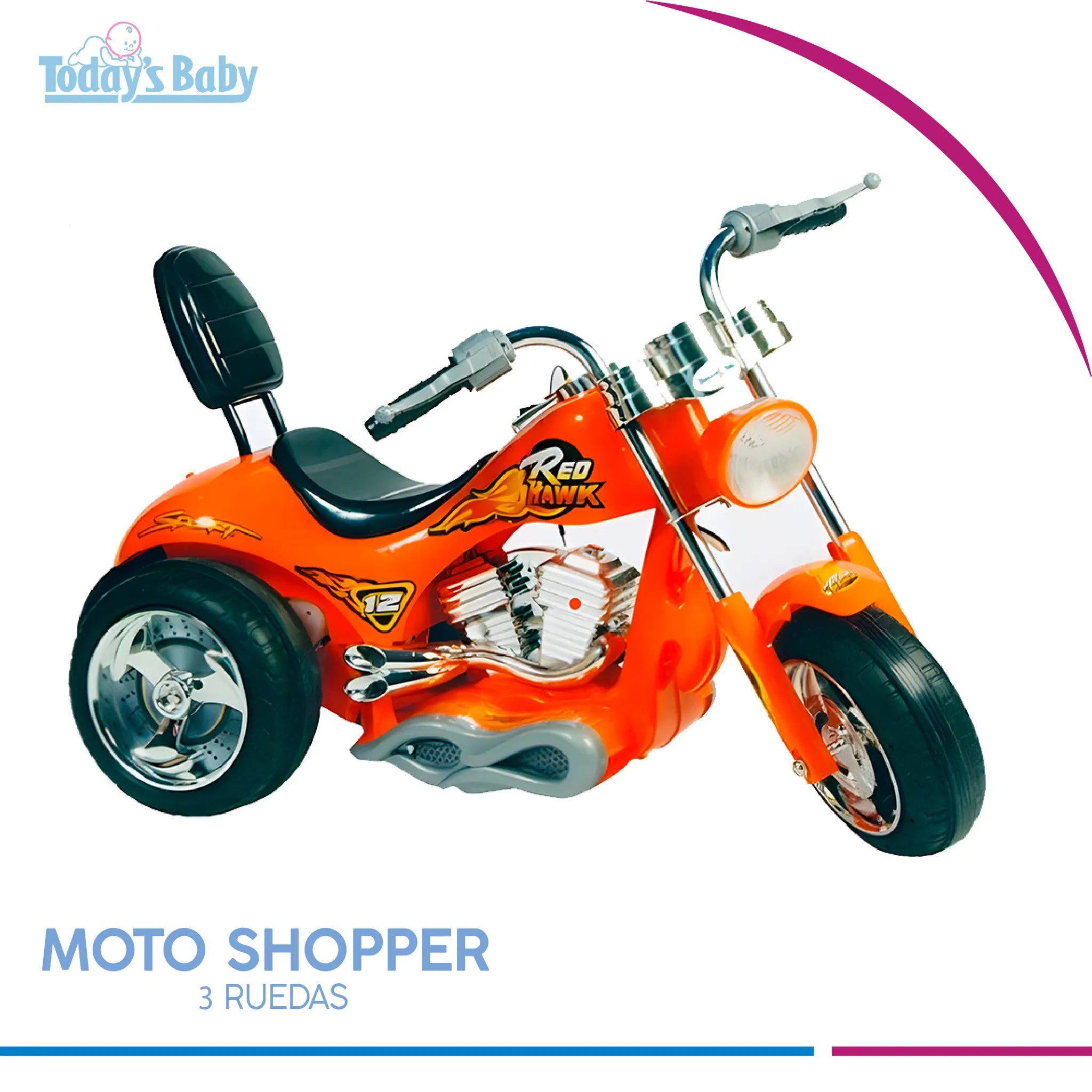 Moto Shopper 3 ruedas Naranja