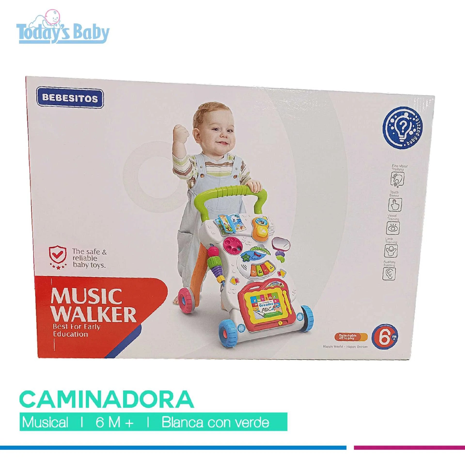 Caminadora musical blanca colorida