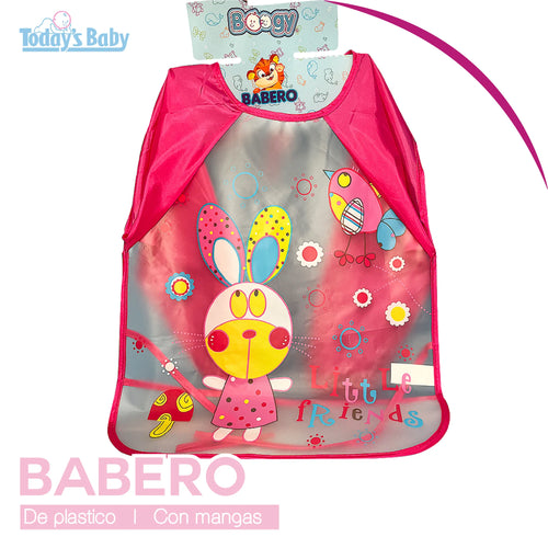 babero de plastico con mangas para bebé