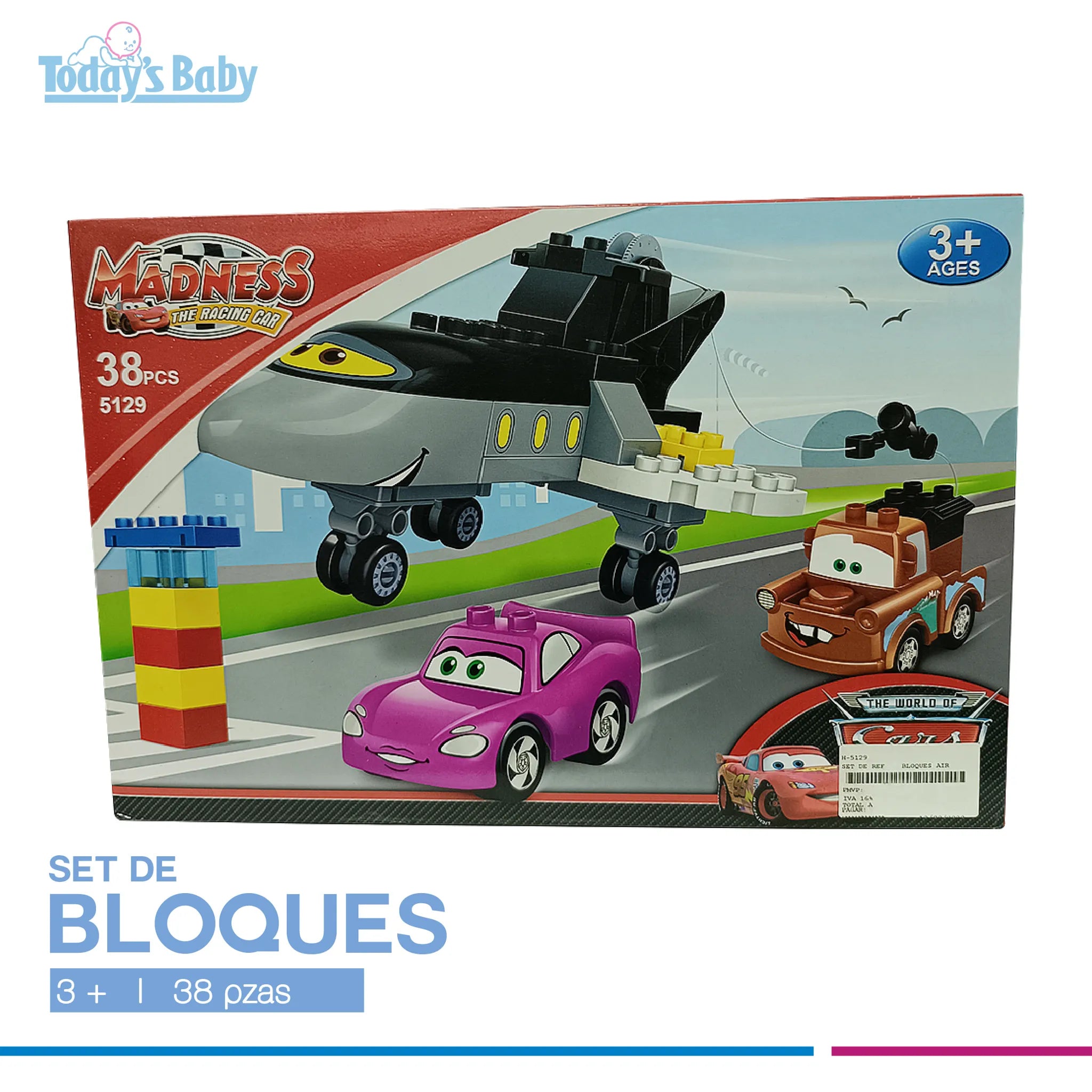 set de bloques cars (38 pzas) para bebé